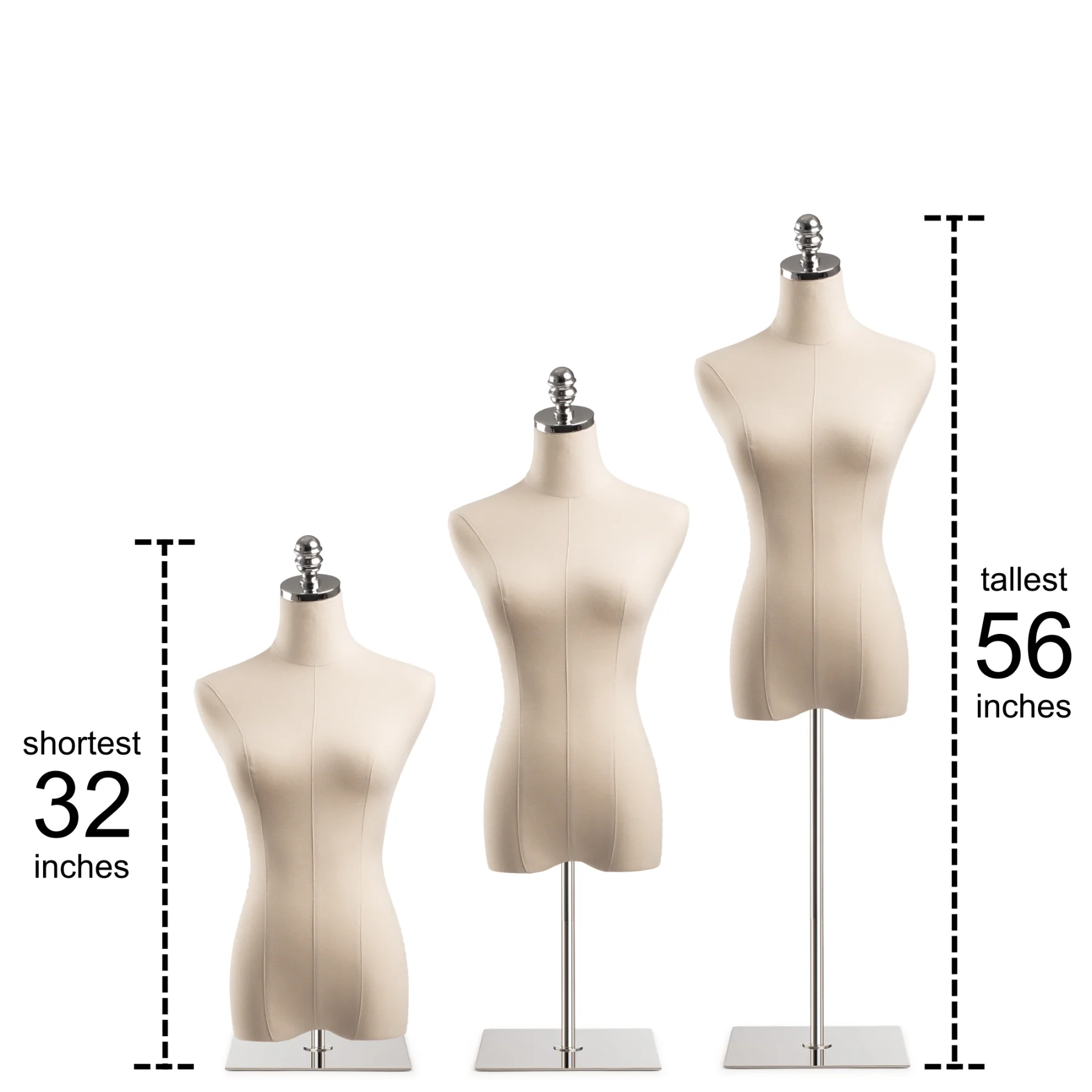 Female Display Dress Form on Metal Tabletop Base - Image 25