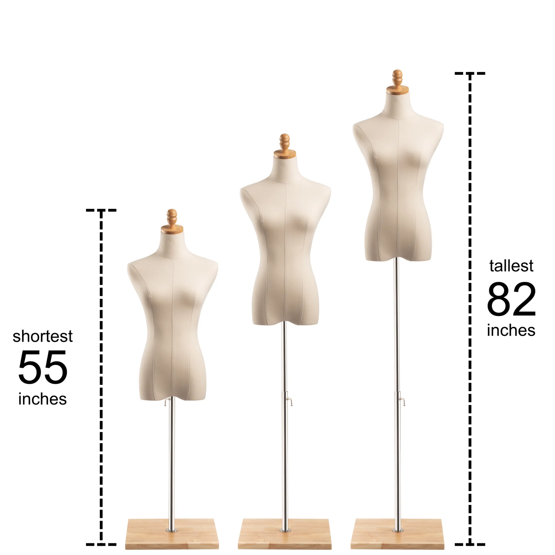 Female Display Dress Form on Wood Flat Base - Image 8