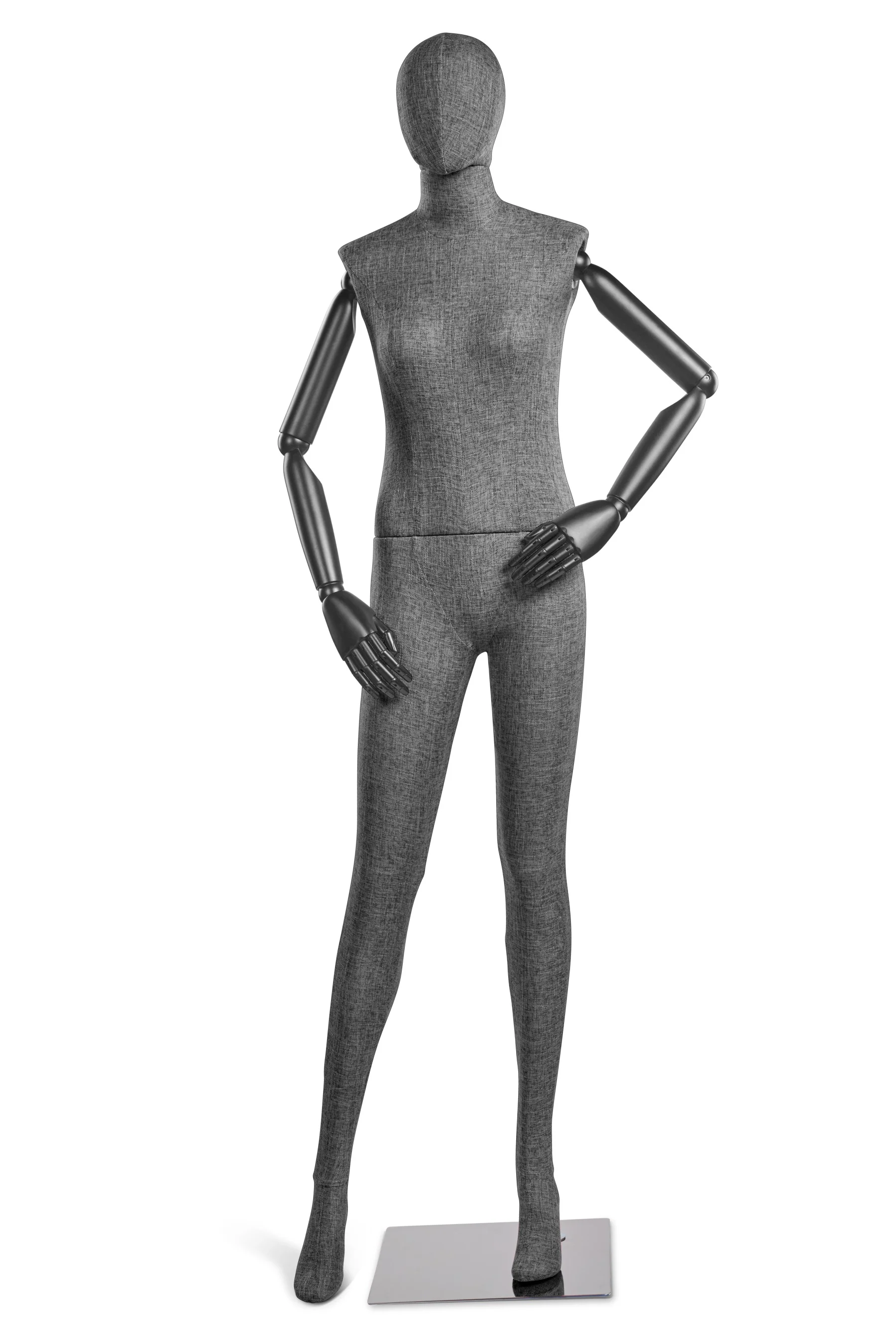 Female Fabric Wrapped Mannequin in Standing or Sitting Pose w/ Articulating Arms (WP Series) - Image 124