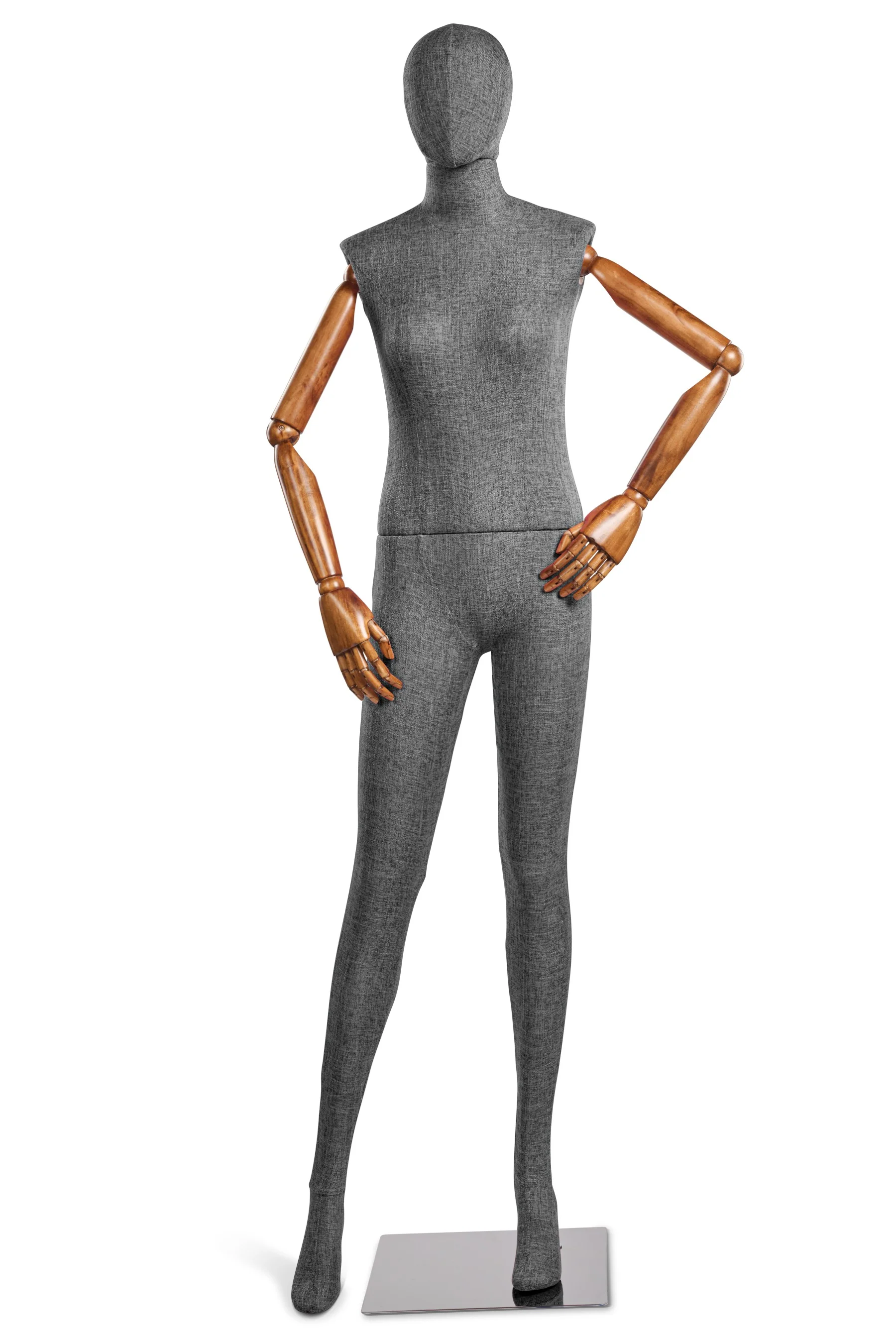 Female Fabric Wrapped Mannequin in Standing or Sitting Pose w/ Articulating Arms (WP Series) - Image 129