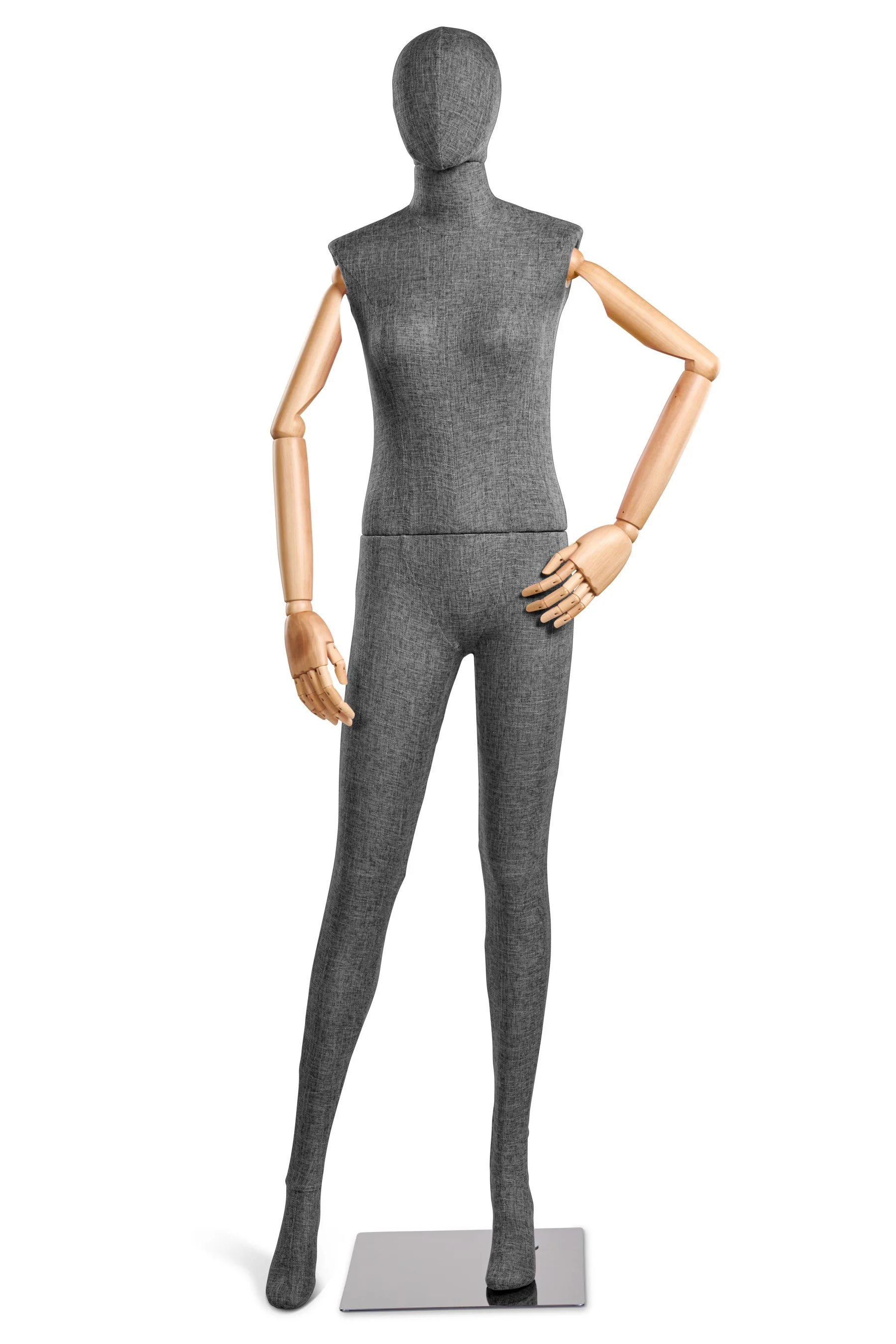 Female Fabric Wrapped Mannequin in Standing or Sitting Pose w/ Articulating Arms (WP Series) - Image 134
