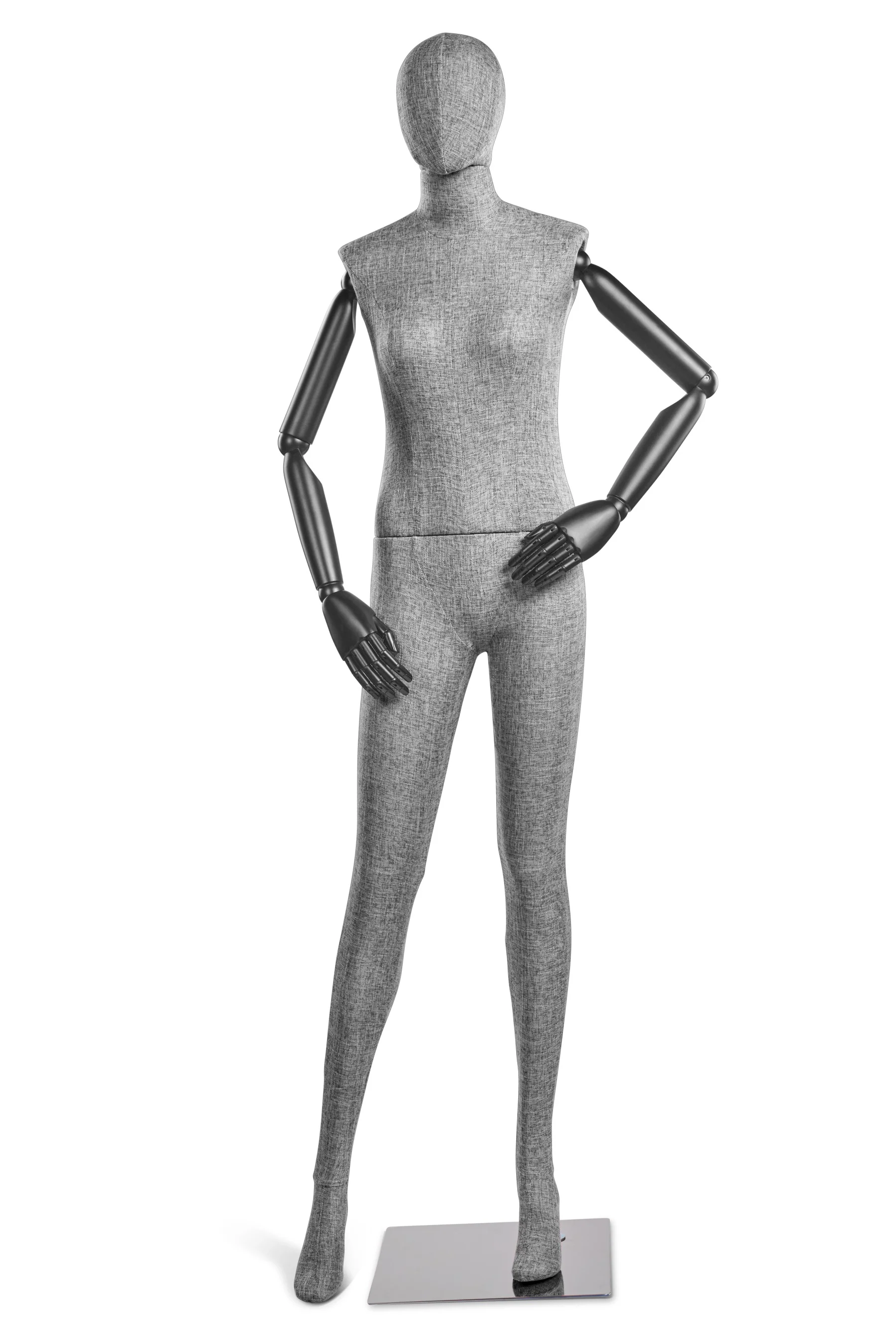 Female Fabric Wrapped Mannequin in Standing or Sitting Pose w/ Articulating Arms (WP Series) - Image 139