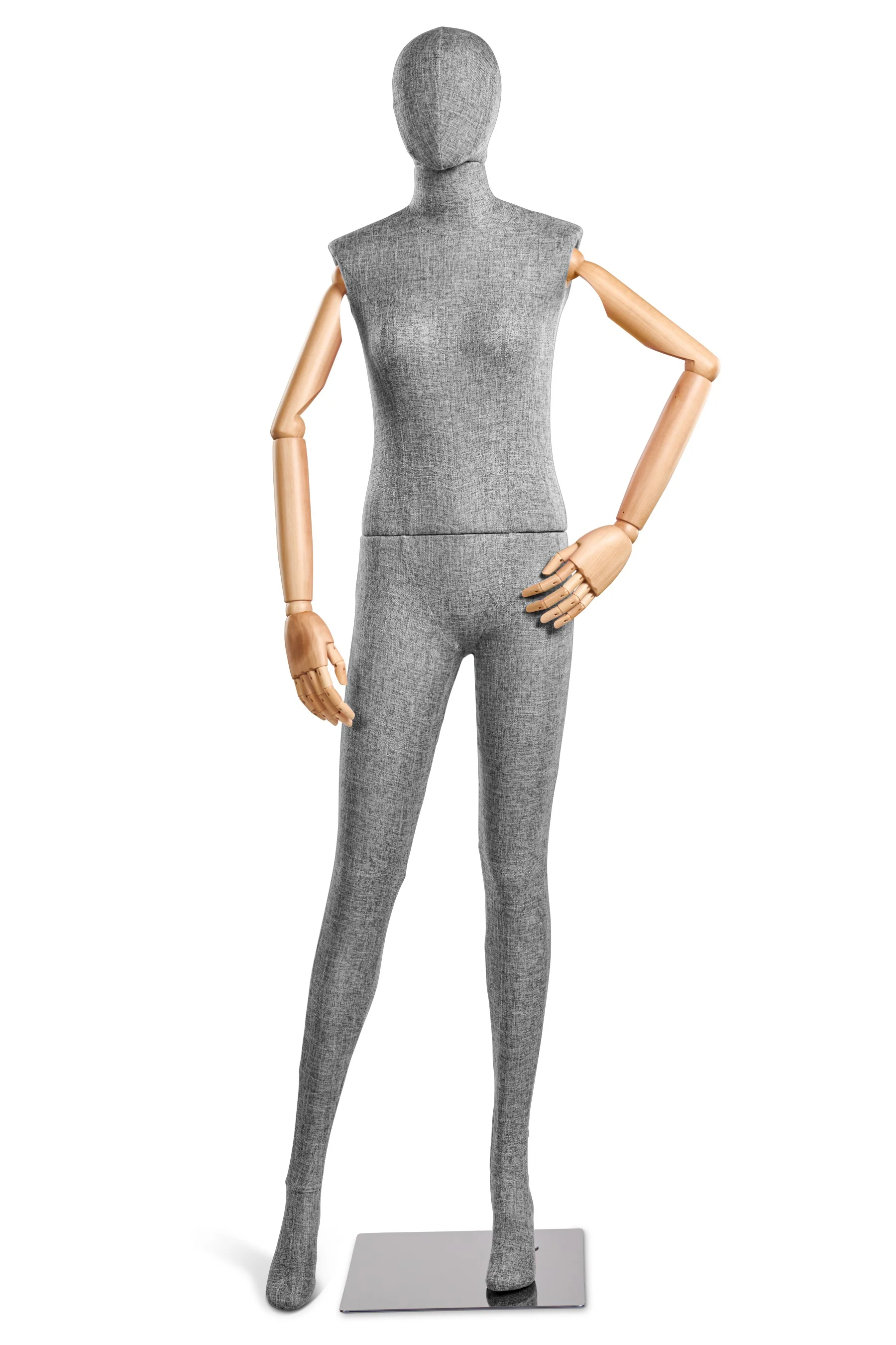 Female Fabric Wrapped Mannequin in Standing or Sitting Pose w/ Articulating Arms (WP Series) - Image 148