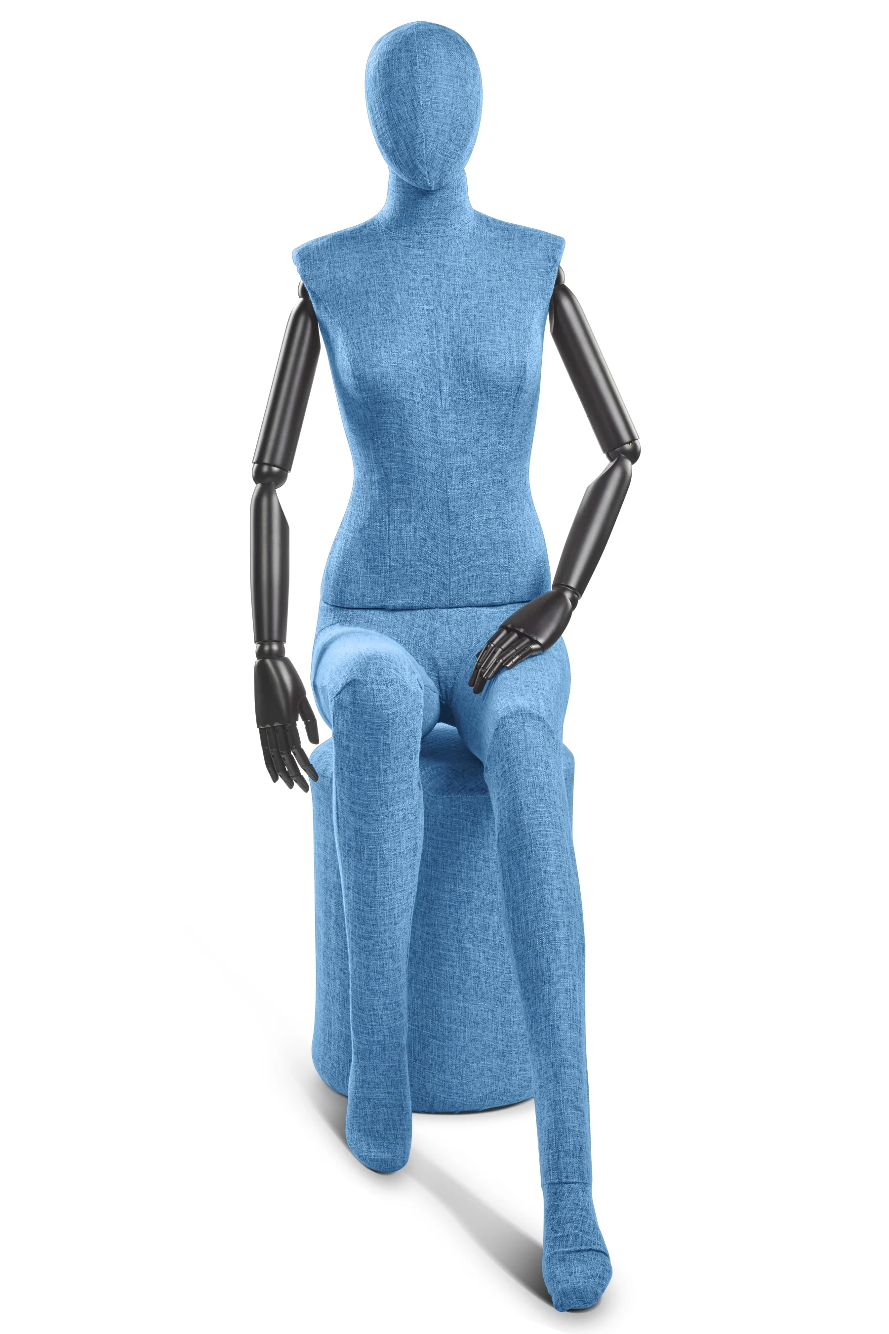 Female Fabric Wrapped Mannequin in Standing or Sitting Pose w/ Articulating Arms (WP Series) - Image 187