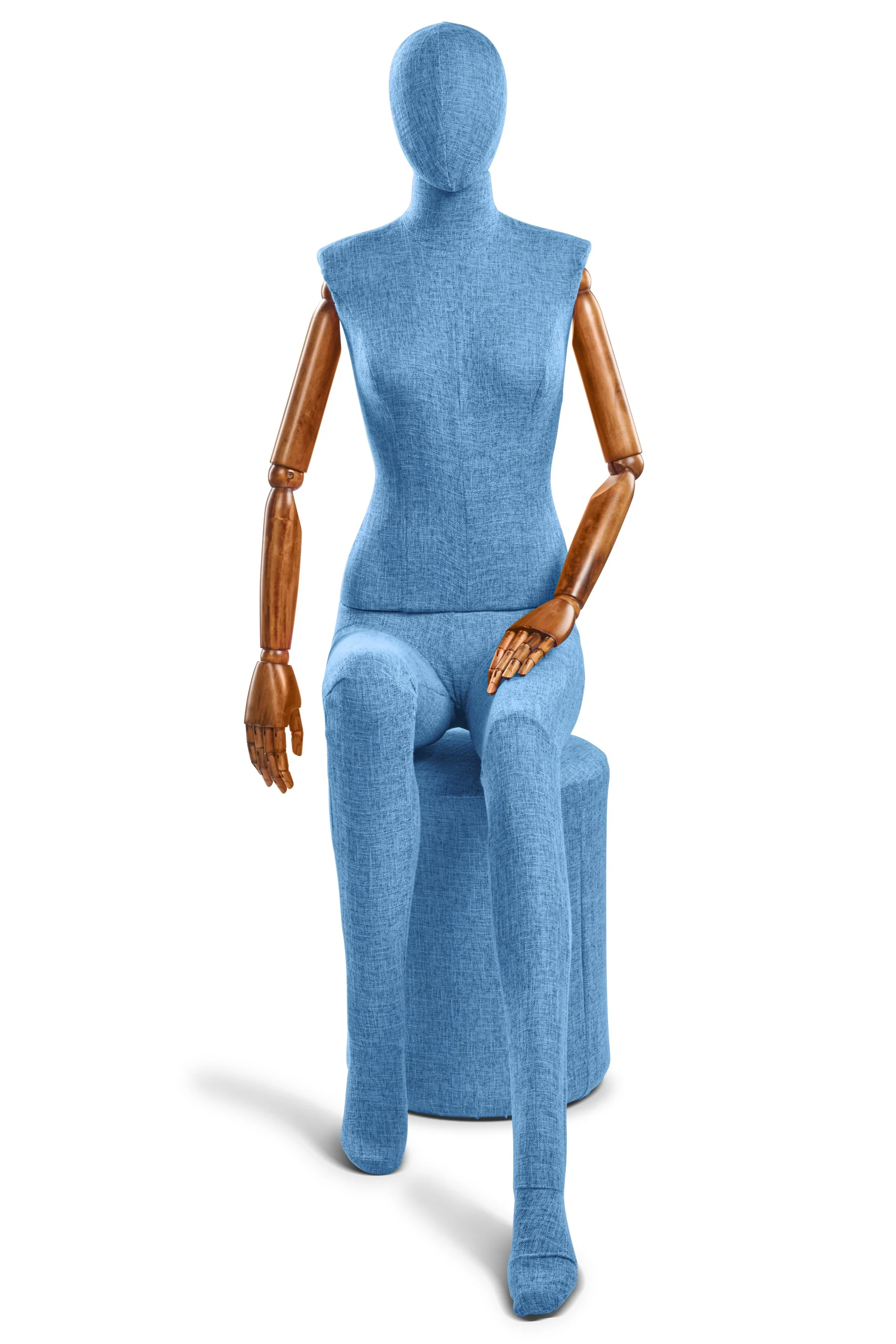 Female Fabric Wrapped Mannequin in Standing or Sitting Pose w/ Articulating Arms (WP Series) - Image 192