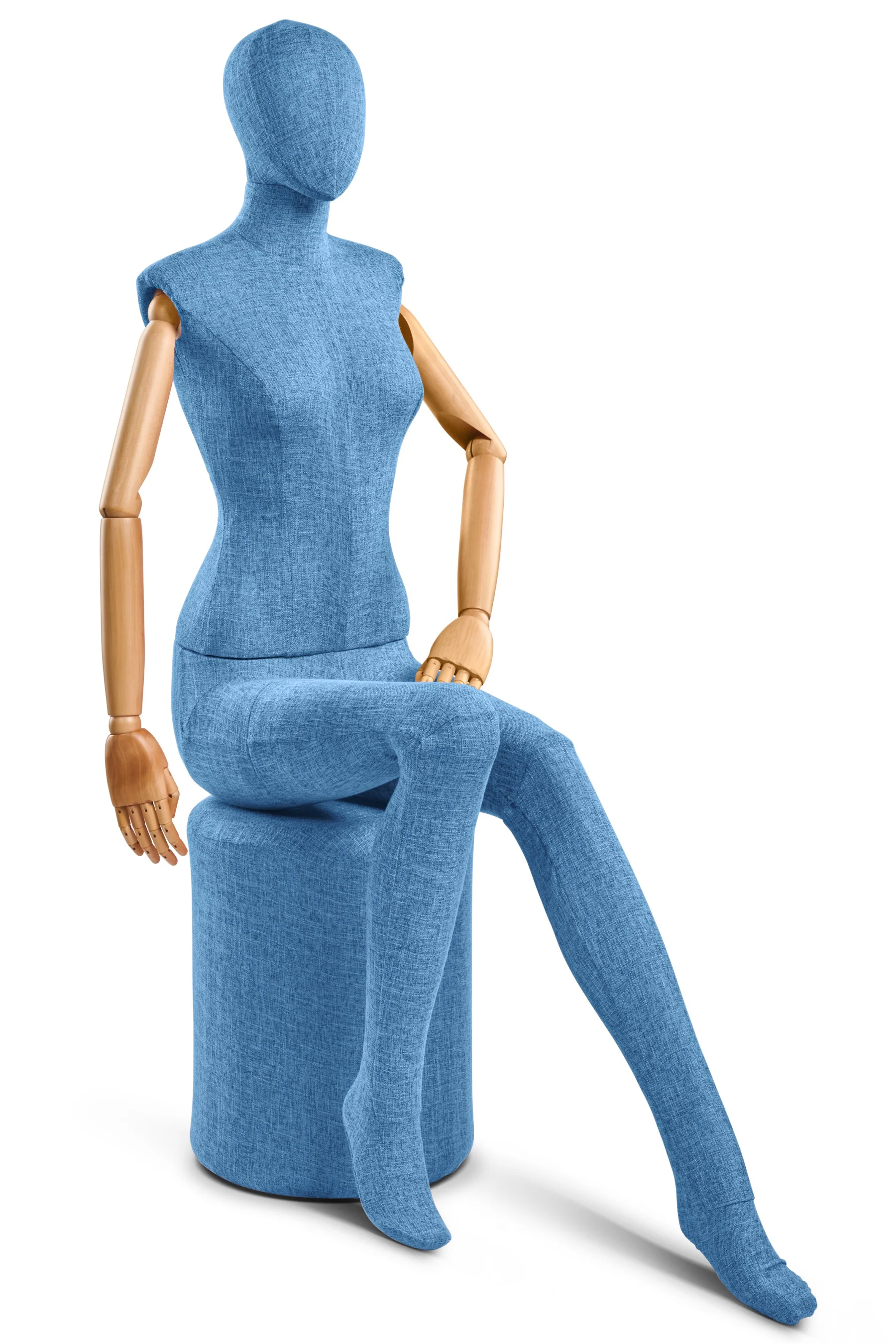 Female Fabric Wrapped Mannequin in Standing or Sitting Pose w/ Articulating Arms (WP Series) - Image 194