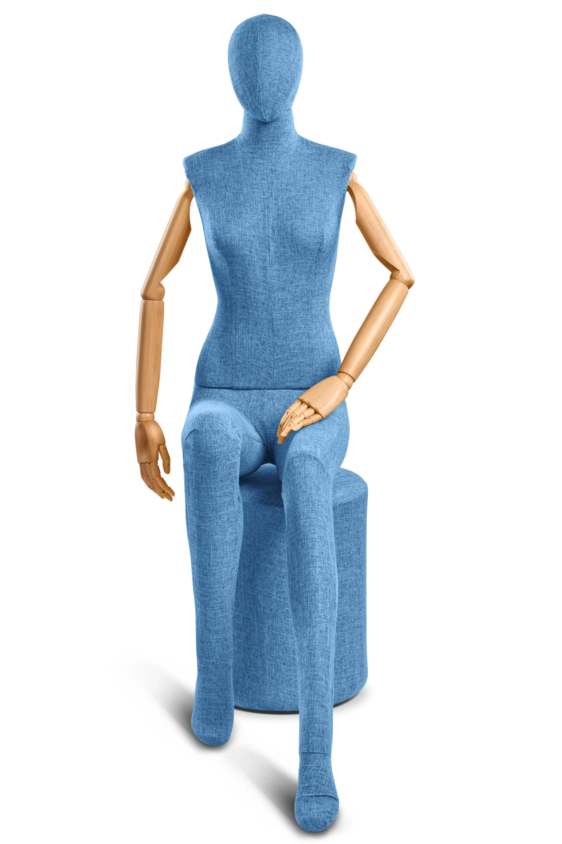 Female Fabric Wrapped Mannequin in Standing or Sitting Pose w/ Articulating Arms (WP Series) - Image 197