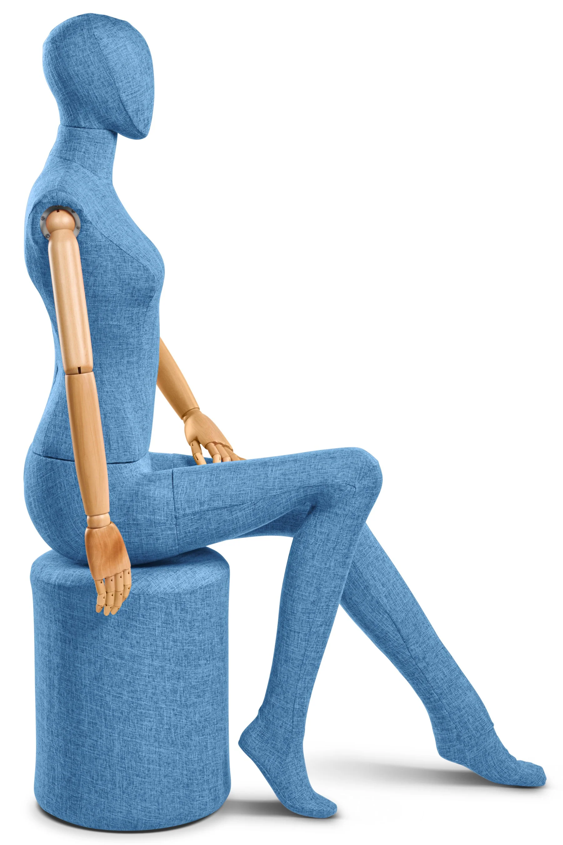 Female Fabric Wrapped Mannequin in Standing or Sitting Pose w/ Articulating Arms (WP Series) - Image 198