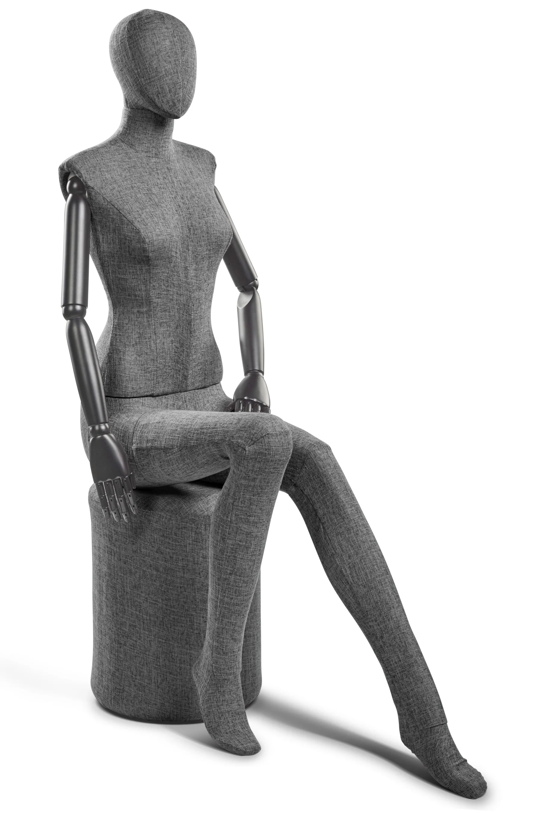 Female Fabric Wrapped Mannequin in Standing or Sitting Pose w/ Articulating Arms (WP Series) - Image 199