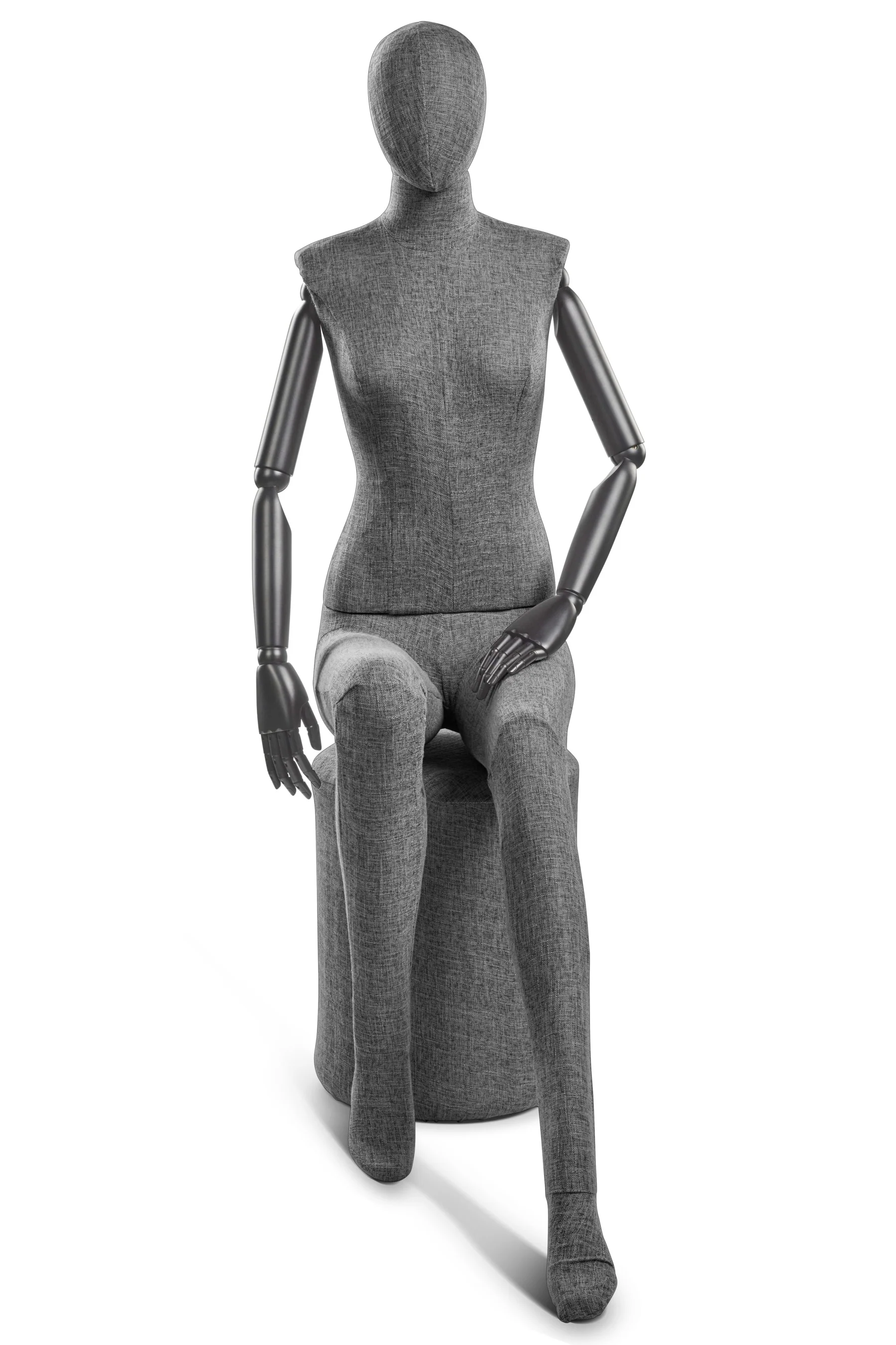 Female Fabric Wrapped Mannequin in Standing or Sitting Pose w/ Articulating Arms (WP Series) - Image 202