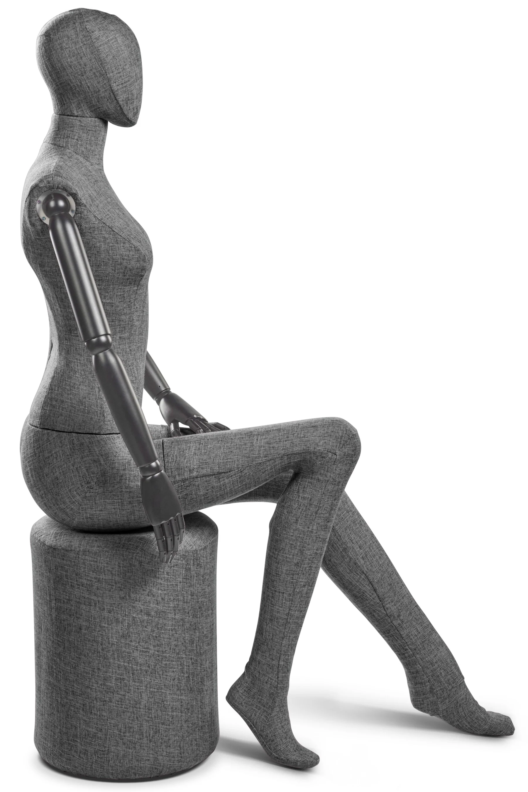 Female Fabric Wrapped Mannequin in Standing or Sitting Pose w/ Articulating Arms (WP Series) - Image 203