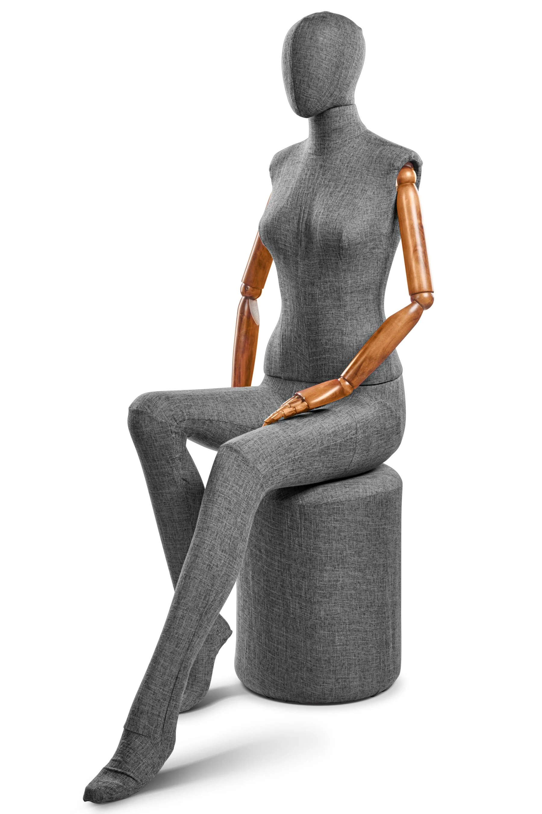 Female Fabric Wrapped Mannequin in Standing or Sitting Pose w/ Articulating Arms (WP Series) - Image 205