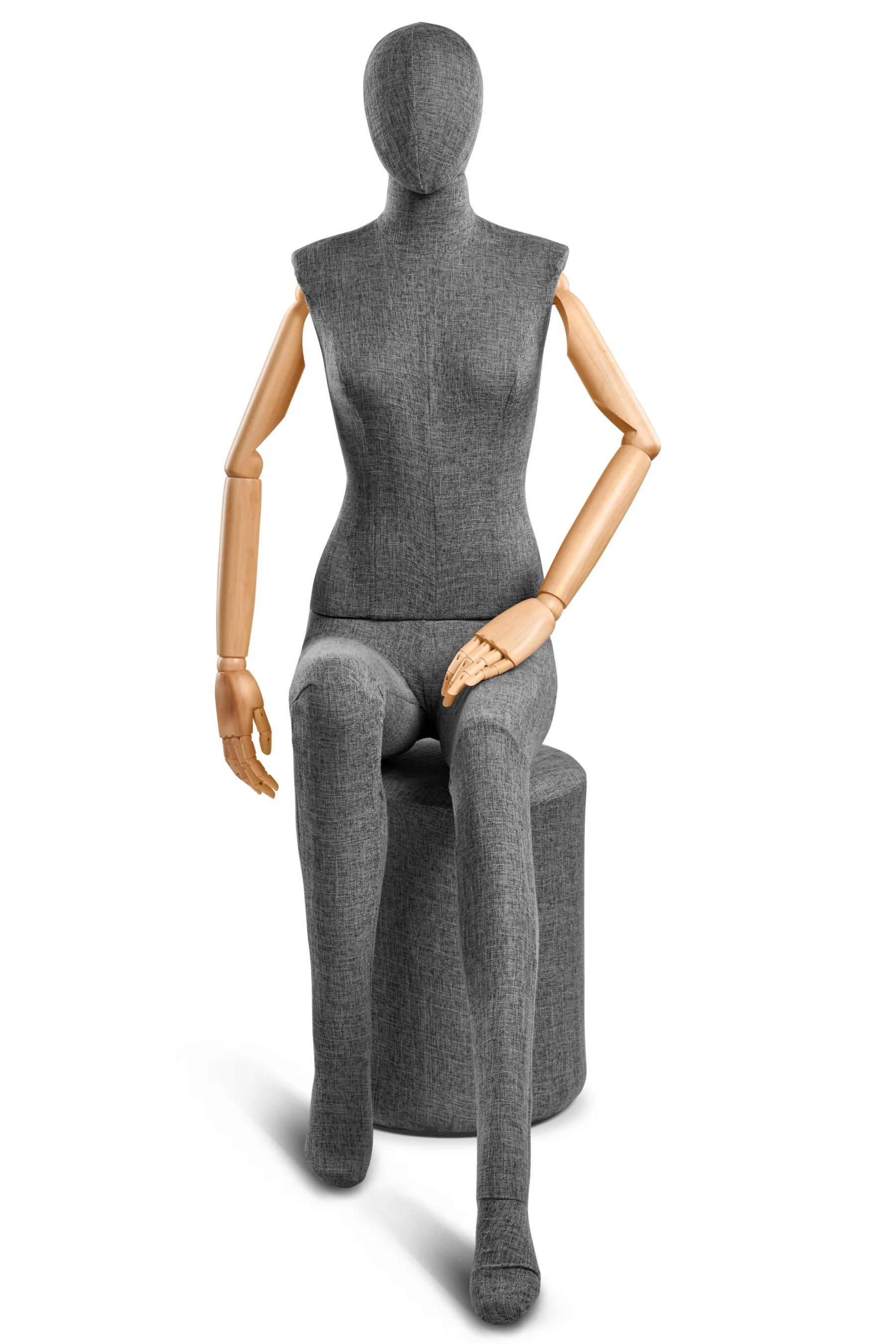 Female Fabric Wrapped Mannequin in Standing or Sitting Pose w/ Articulating Arms (WP Series) - Image 211