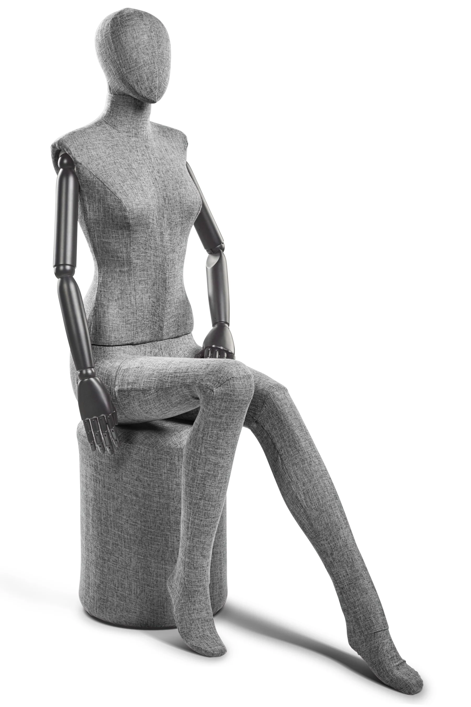 Female Fabric Wrapped Mannequin in Standing or Sitting Pose w/ Articulating Arms (WP Series) - Image 213