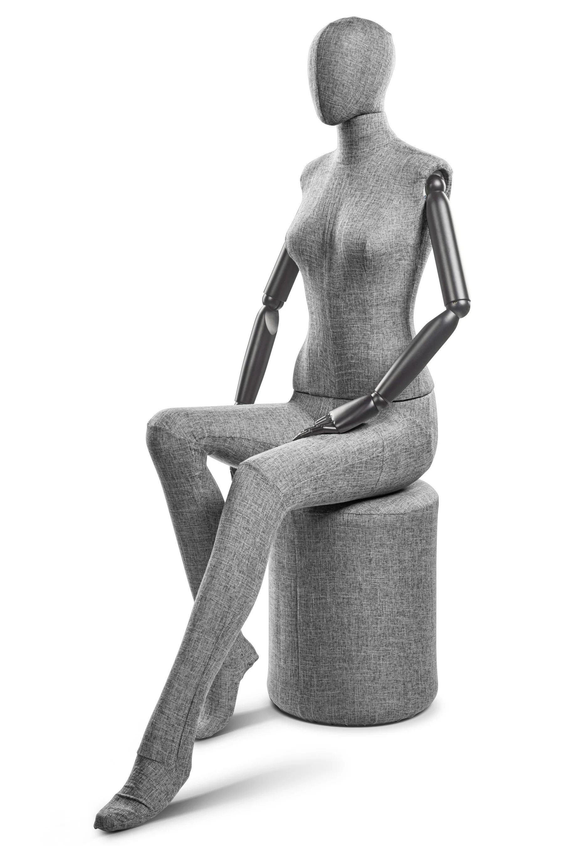 Female Fabric Wrapped Mannequin in Standing or Sitting Pose w/ Articulating Arms (WP Series) - Image 214