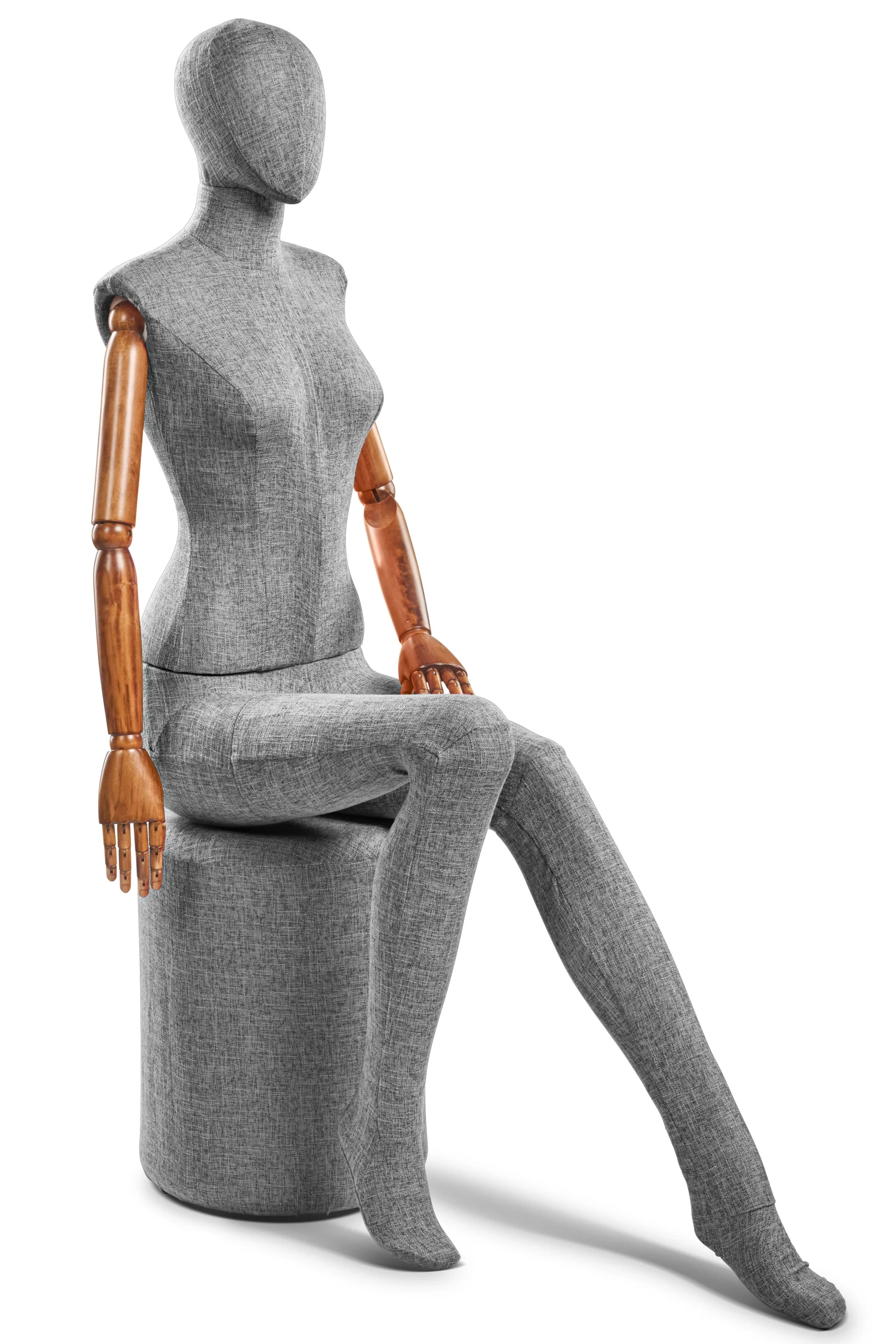 Female Fabric Wrapped Mannequin in Standing or Sitting Pose w/ Articulating Arms (WP Series) - Image 218