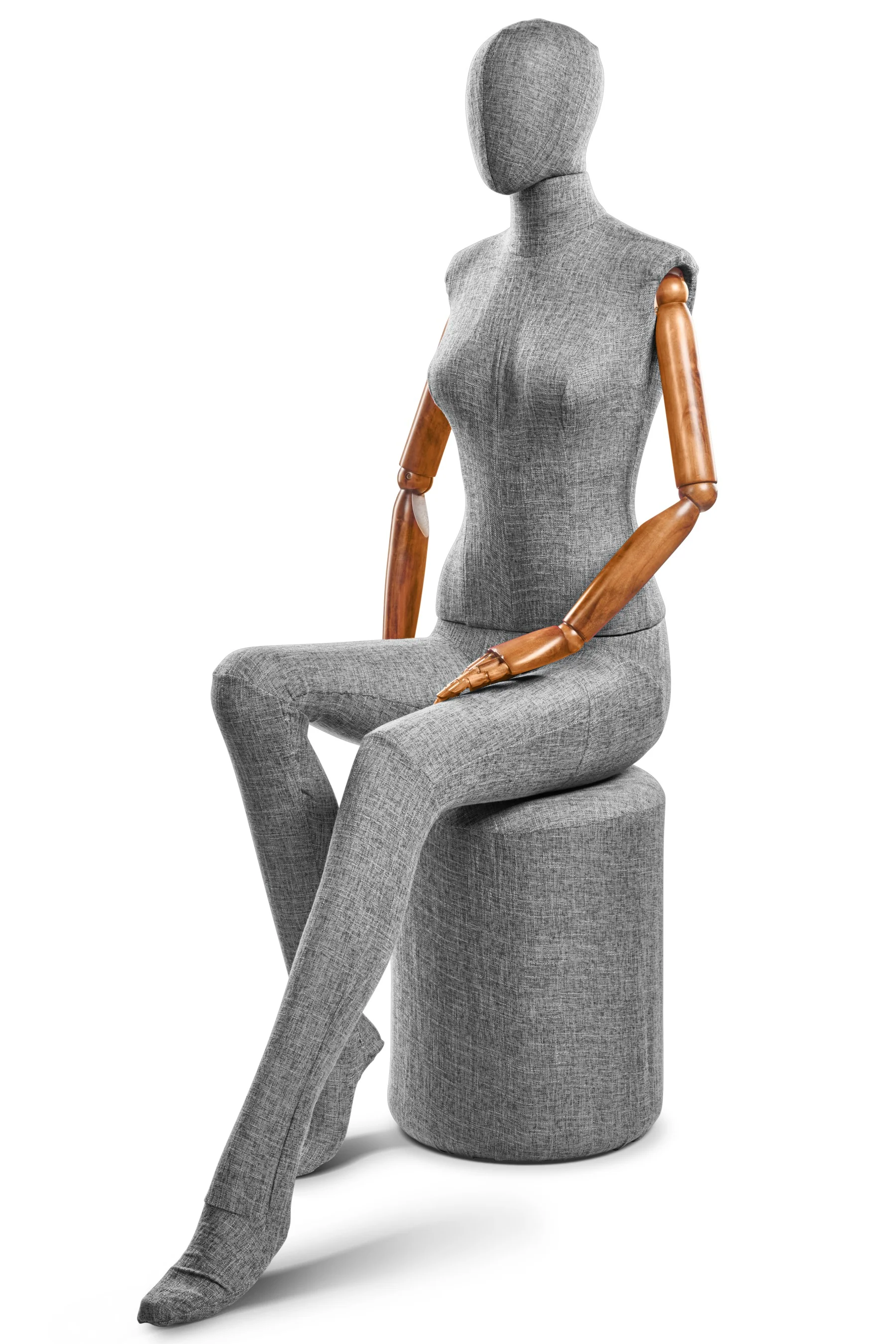 Female Fabric Wrapped Mannequin in Standing or Sitting Pose w/ Articulating Arms (WP Series) - Image 219