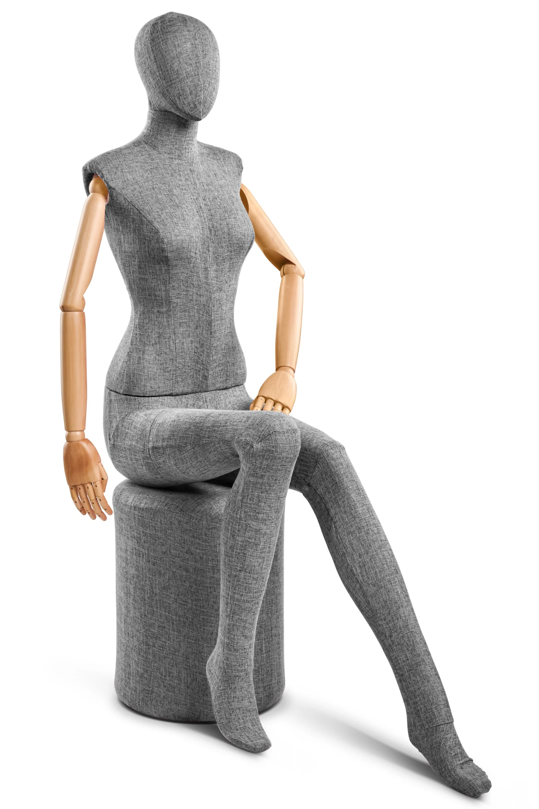 Female Fabric Wrapped Mannequin in Standing or Sitting Pose w/ Articulating Arms (WP Series) - Image 222