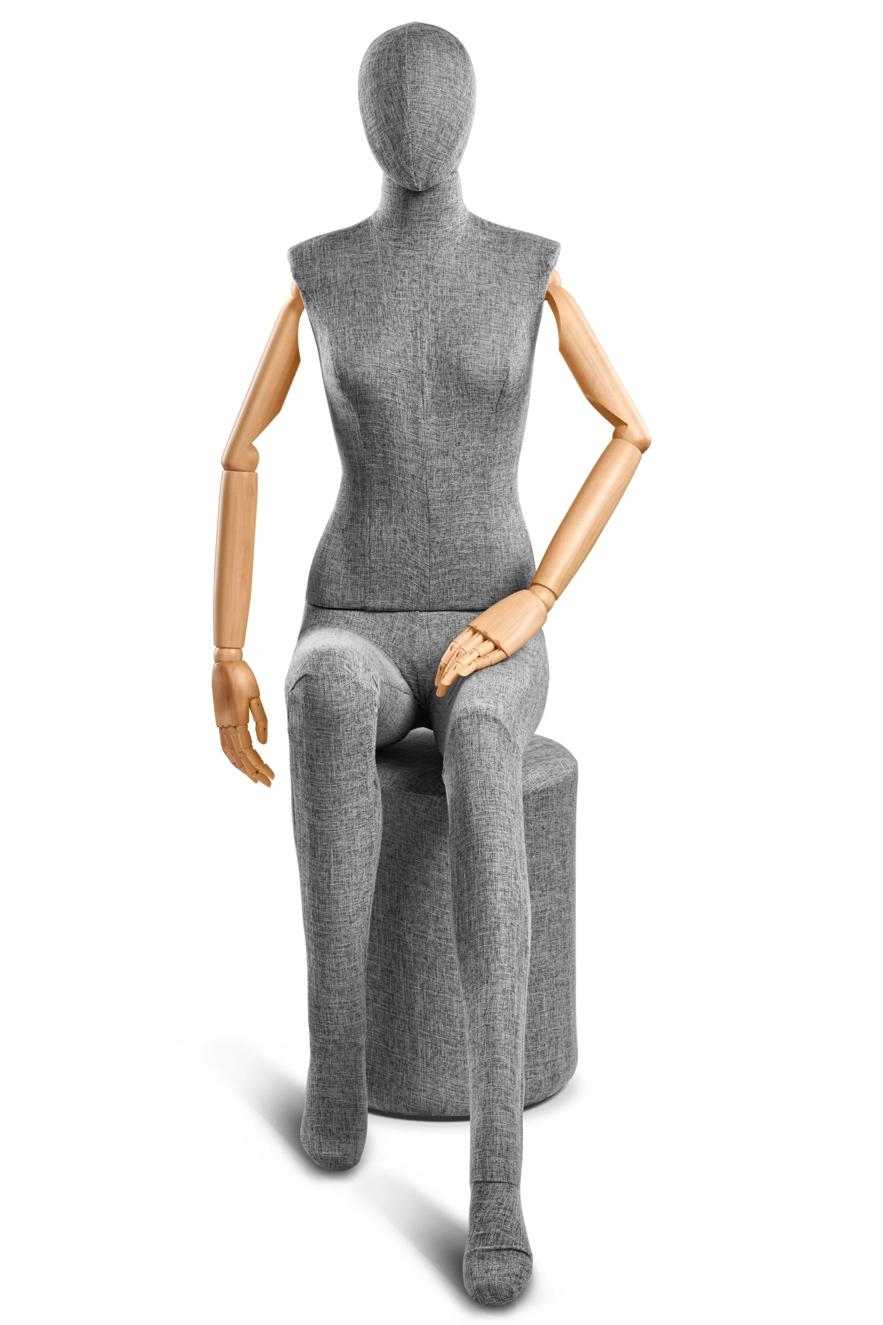 Female Fabric Wrapped Mannequin in Standing or Sitting Pose w/ Articulating Arms (WP Series) - Image 224