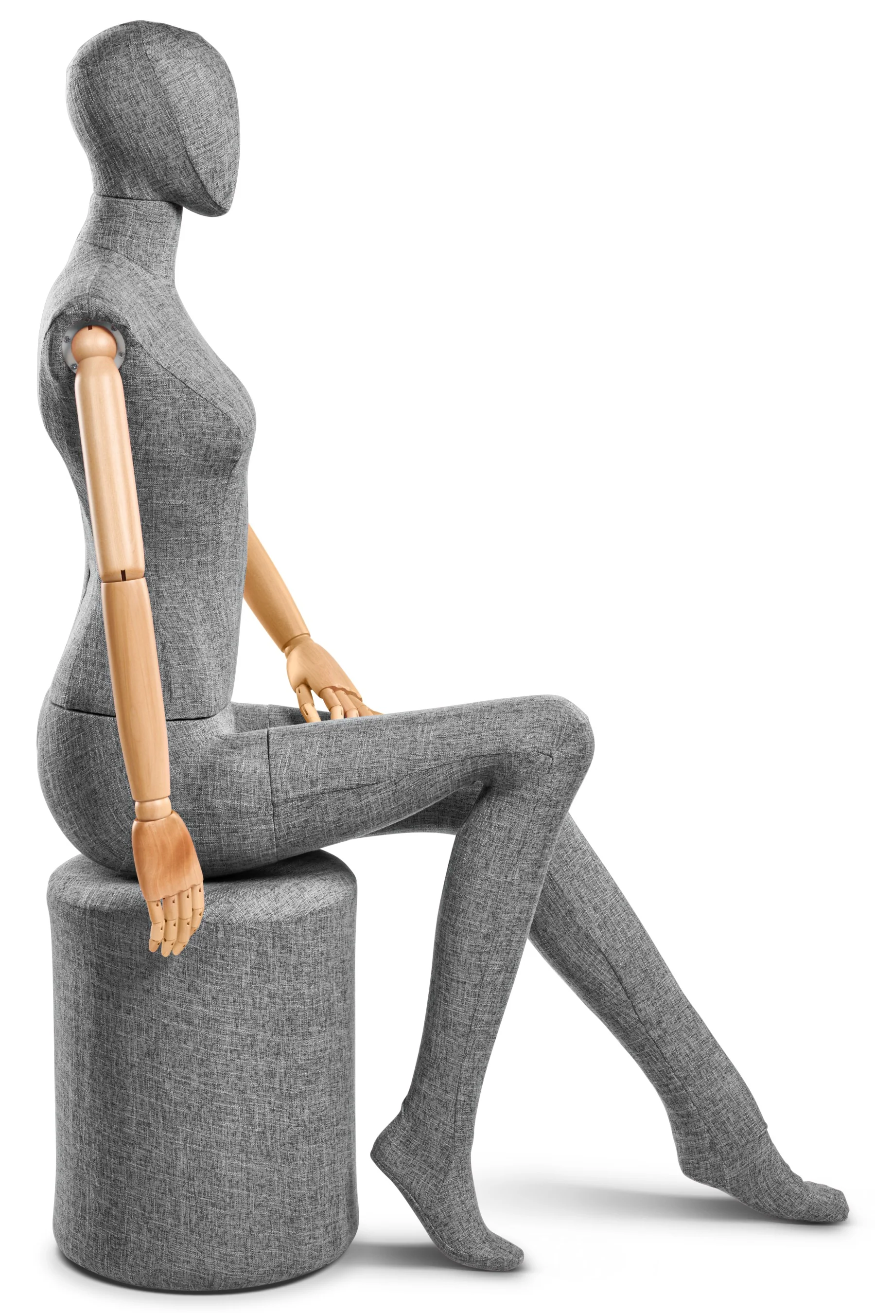 Female Fabric Wrapped Mannequin in Standing or Sitting Pose w/ Articulating Arms (WP Series) - Image 225