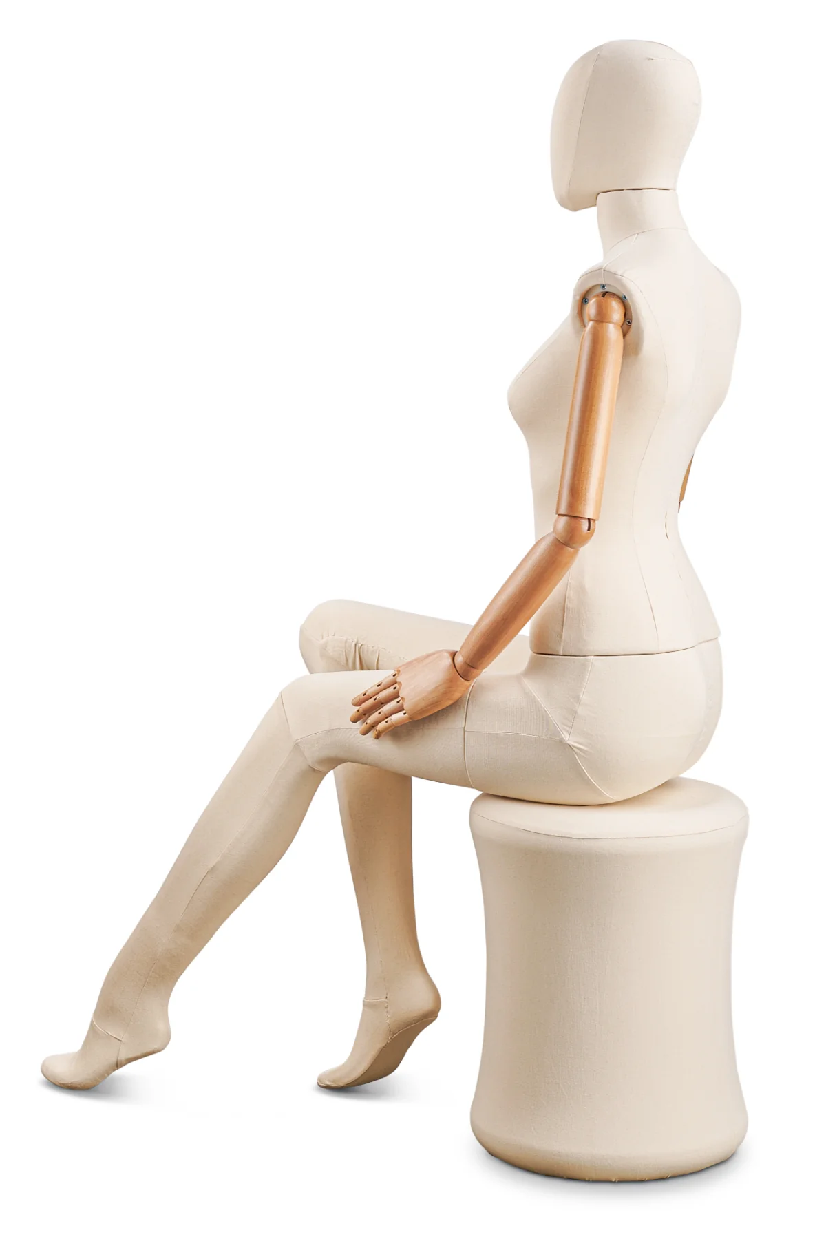 Female Fabric Wrapped Mannequin in Standing or Sitting Pose w/ Articulating Arms (WP Series) - Image 32