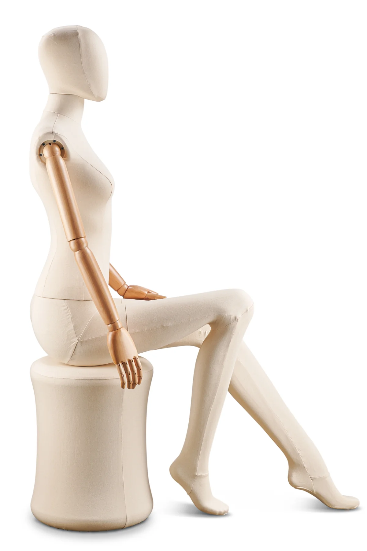 Female Fabric Wrapped Mannequin in Standing or Sitting Pose w/ Articulating Arms (WP Series) - Image 33