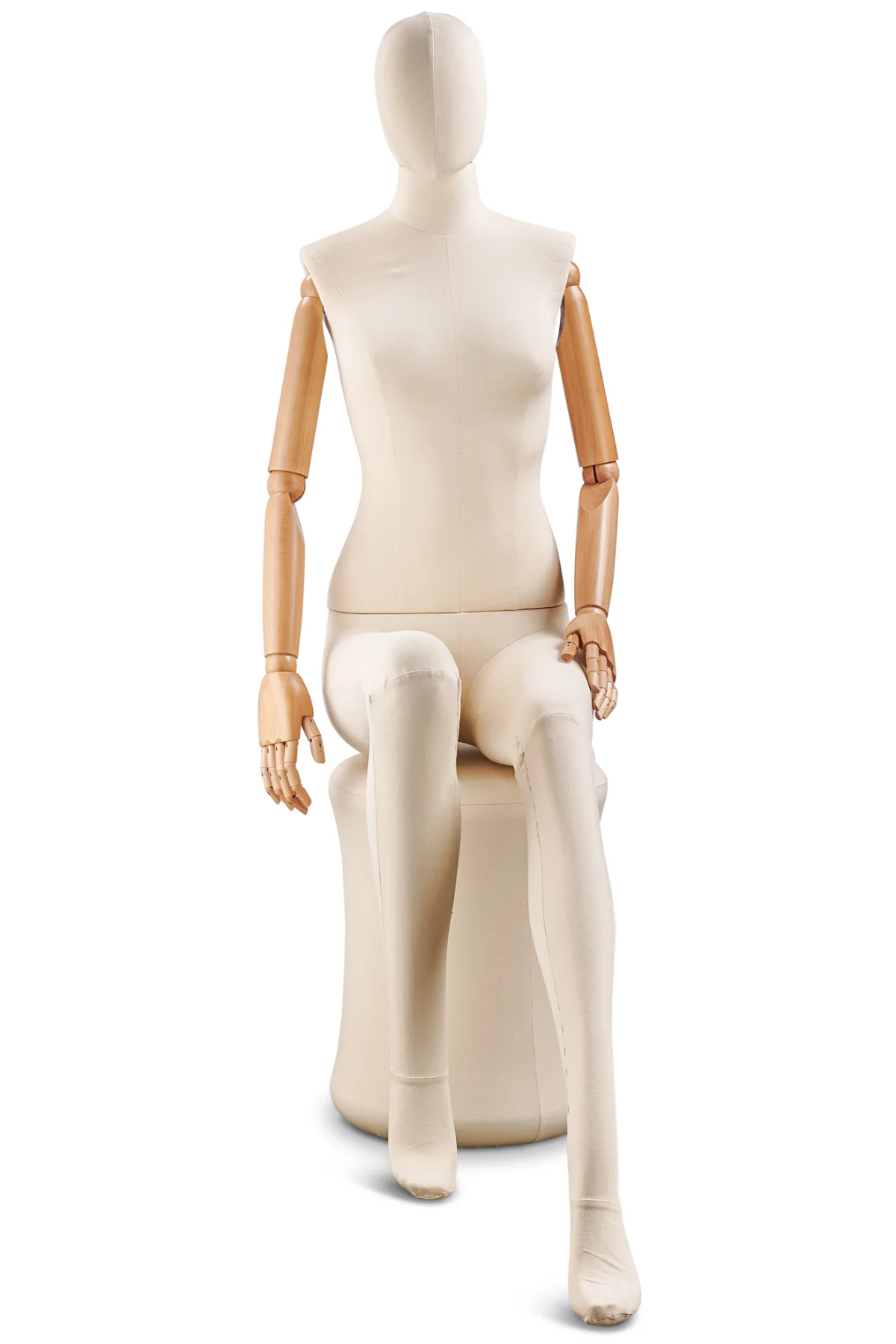 Female Fabric Wrapped Mannequin in Standing or Sitting Pose w/ Articulating Arms (WP Series) - Image 36