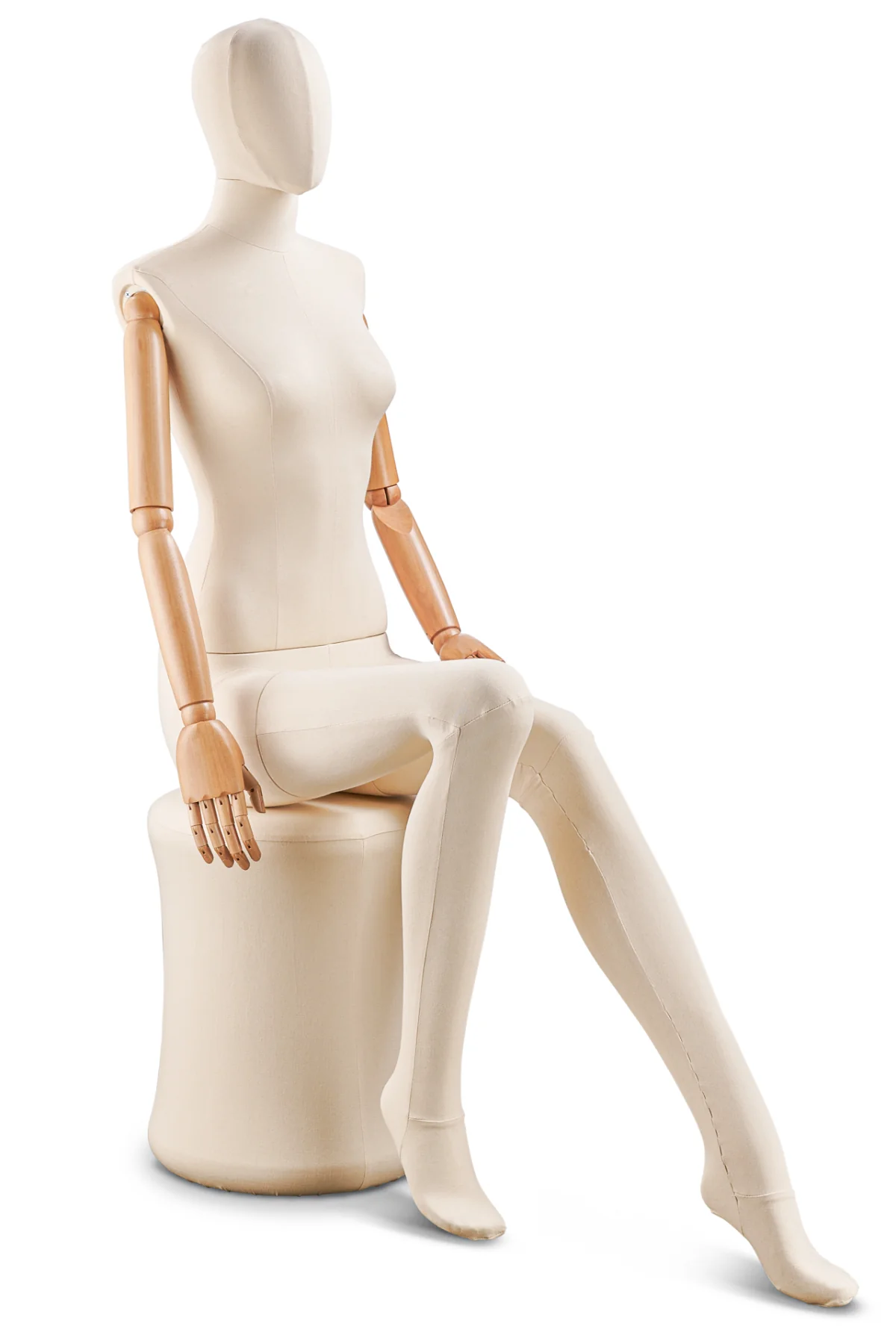 Female Fabric Wrapped Mannequin in Standing or Sitting Pose w/ Articulating Arms (WP Series) - Image 41