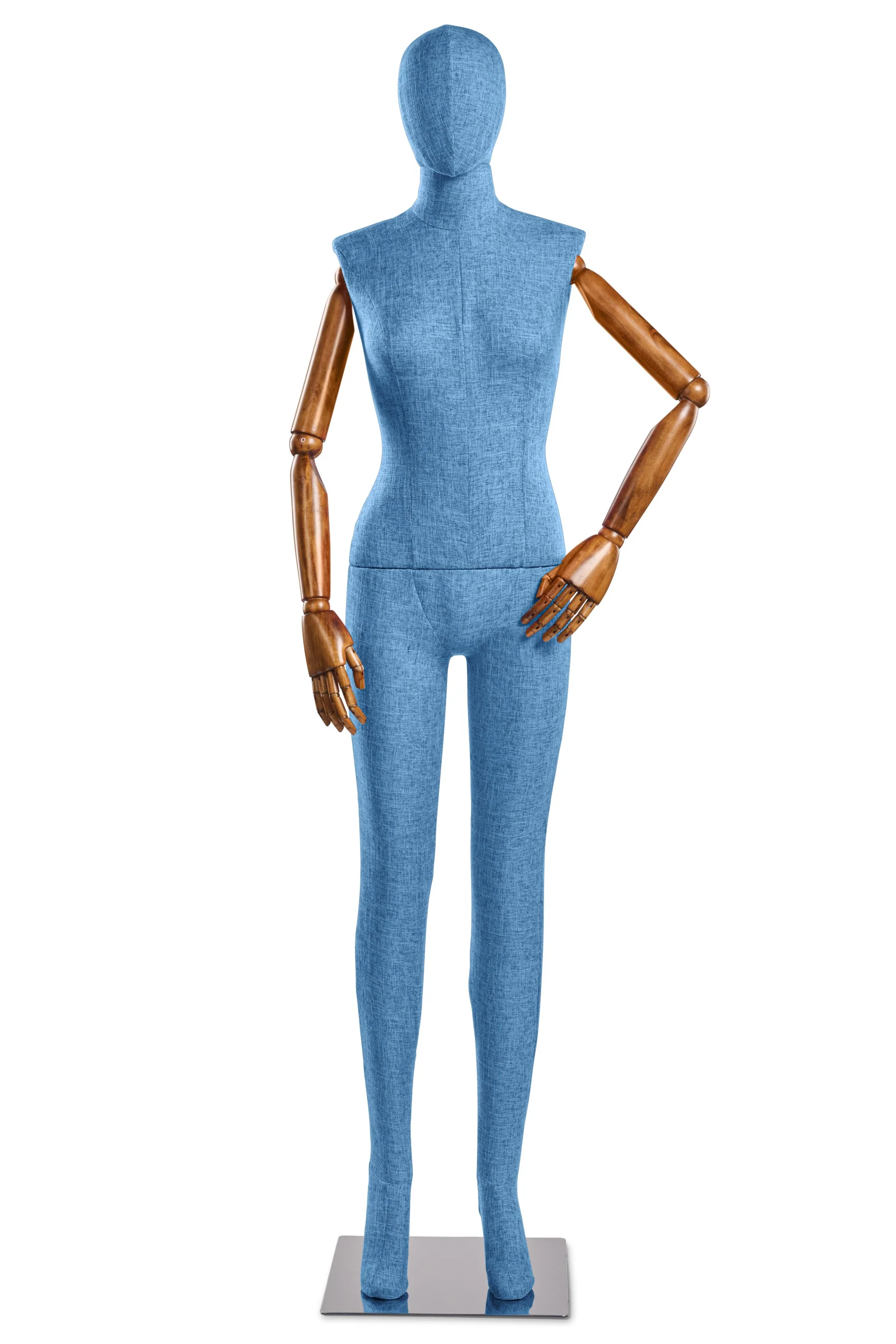 Female Fabric Wrapped Mannequin in Standing or Sitting Pose w/ Articulating Arms (WP Series) - Image 54