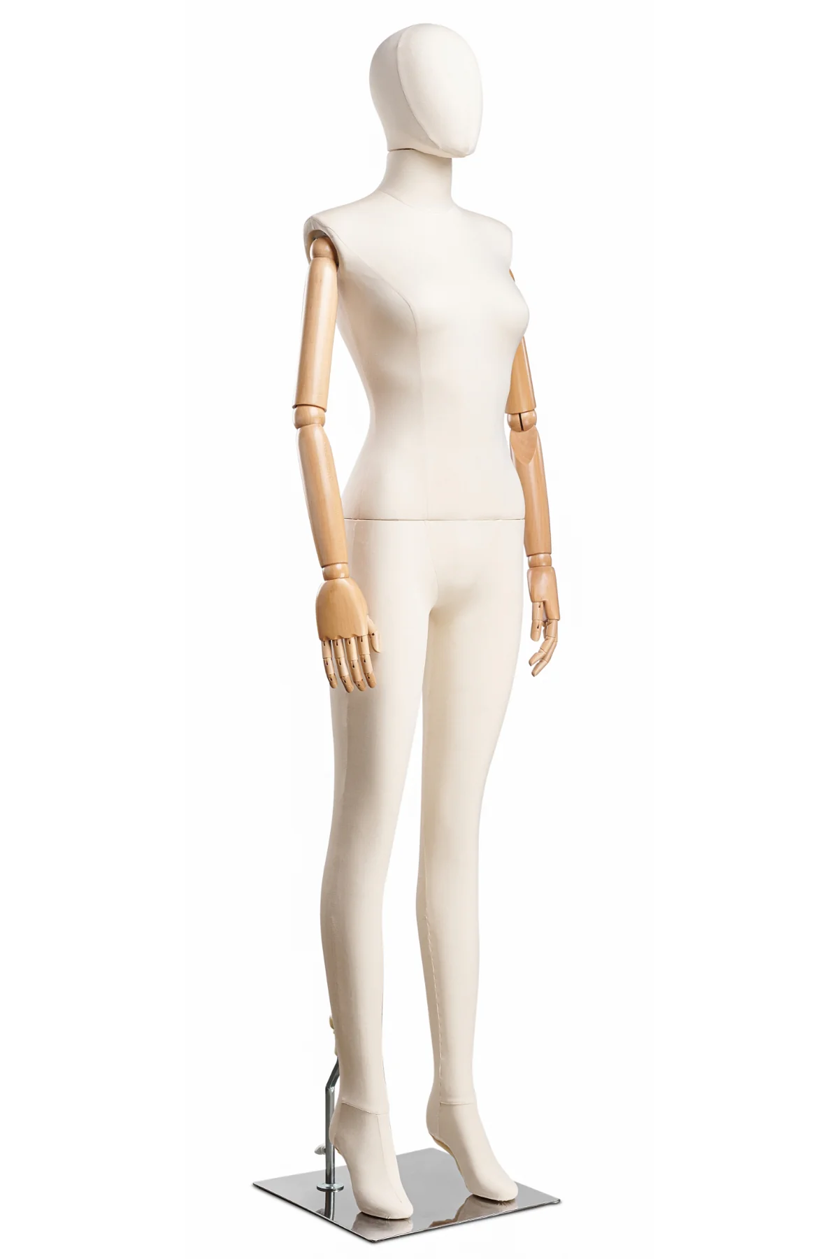 Female Fabric Wrapped Mannequin in Standing or Sitting Pose w/ Articulating Arms (WP Series) - Image 6
