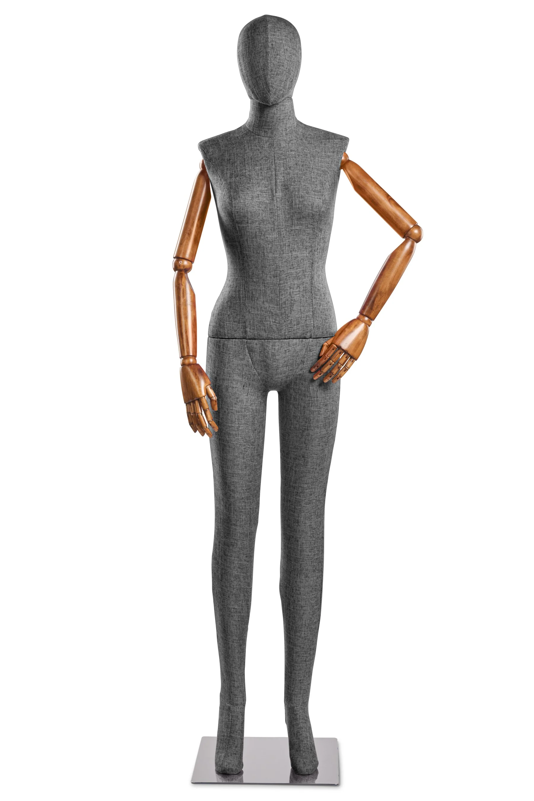 Female Fabric Wrapped Mannequin in Standing or Sitting Pose w/ Articulating Arms (WP Series) - Image 69