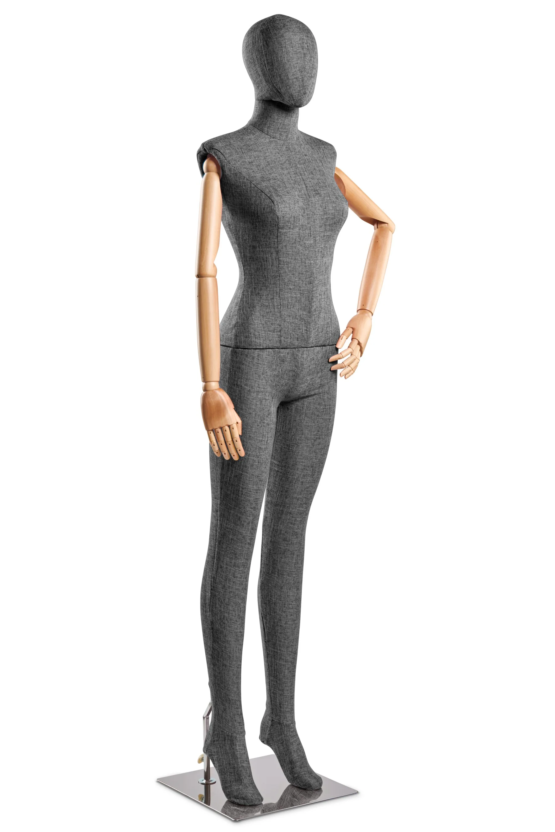 Female Fabric Wrapped Mannequin in Standing or Sitting Pose w/ Articulating Arms (WP Series) - Image 76