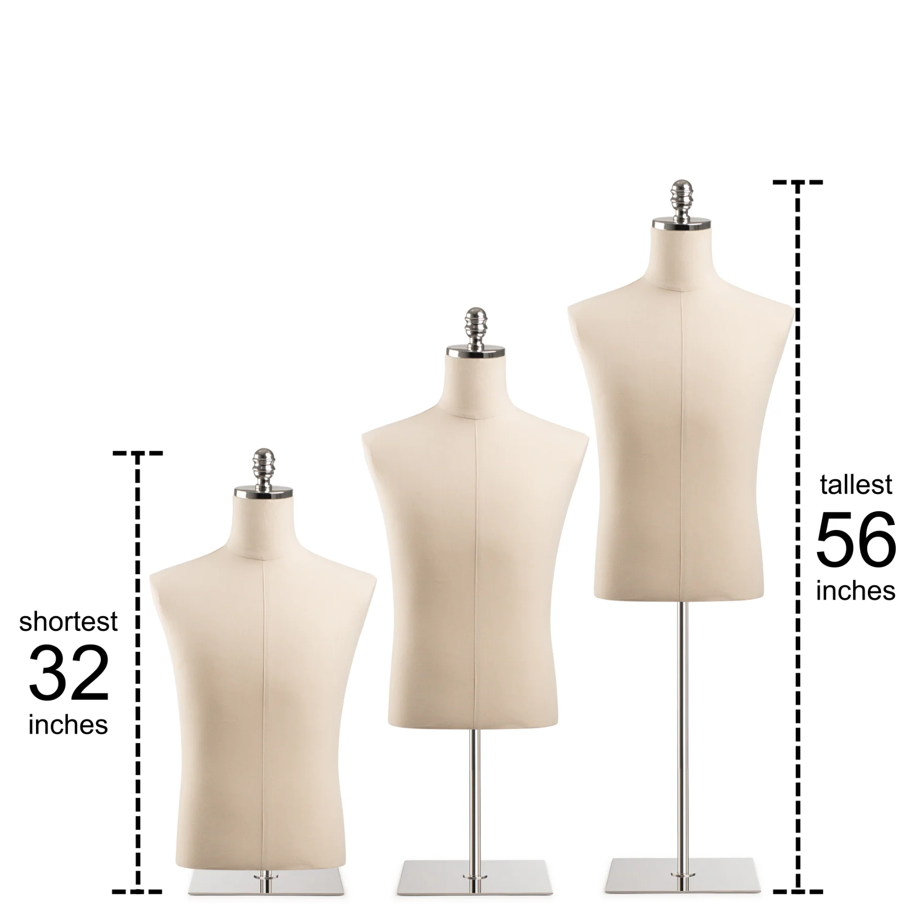 Male Display Dress Form on Metal Tabletop Base - Image 24