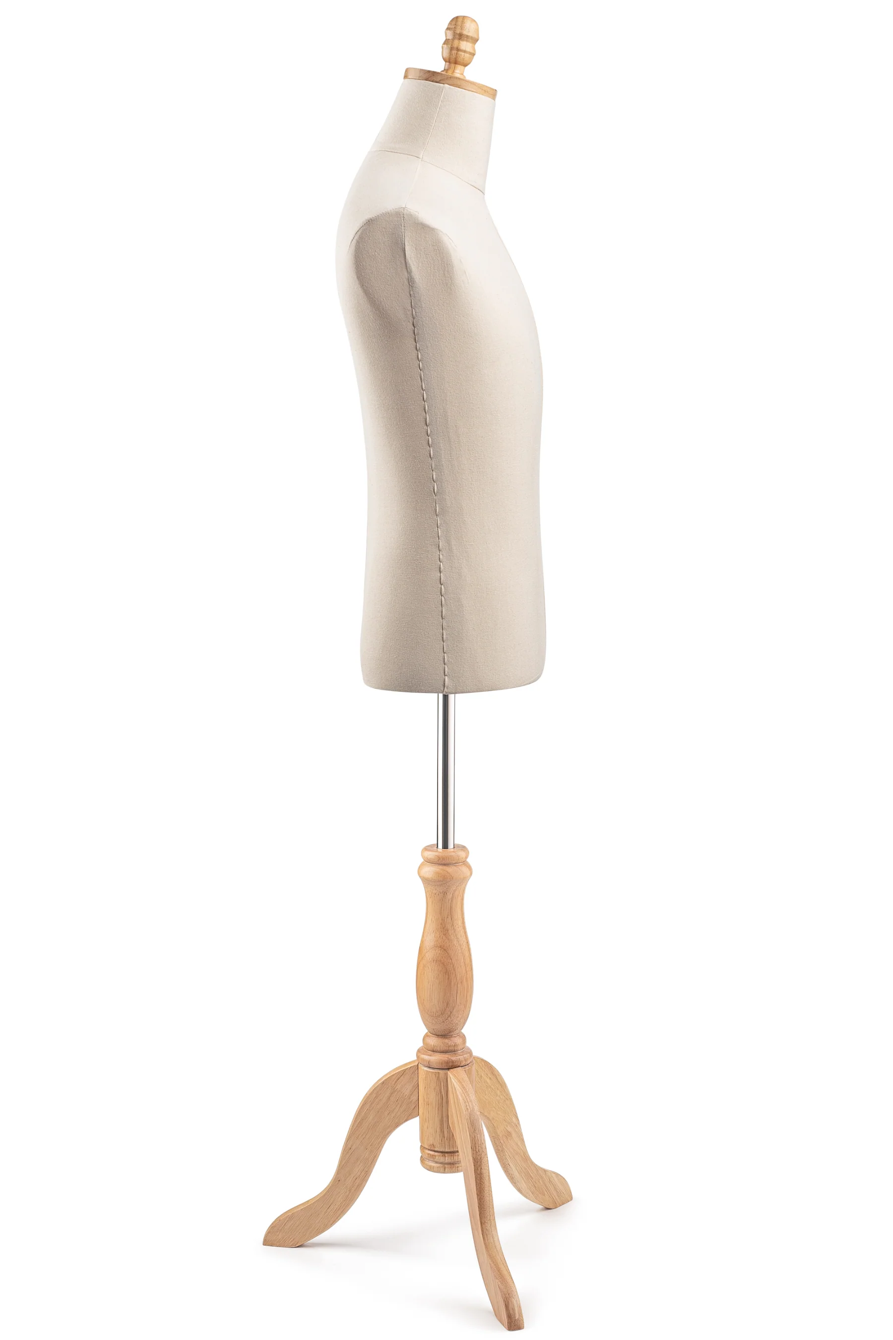 Male Display Dress Form on Wood Tripod Base - Image 4