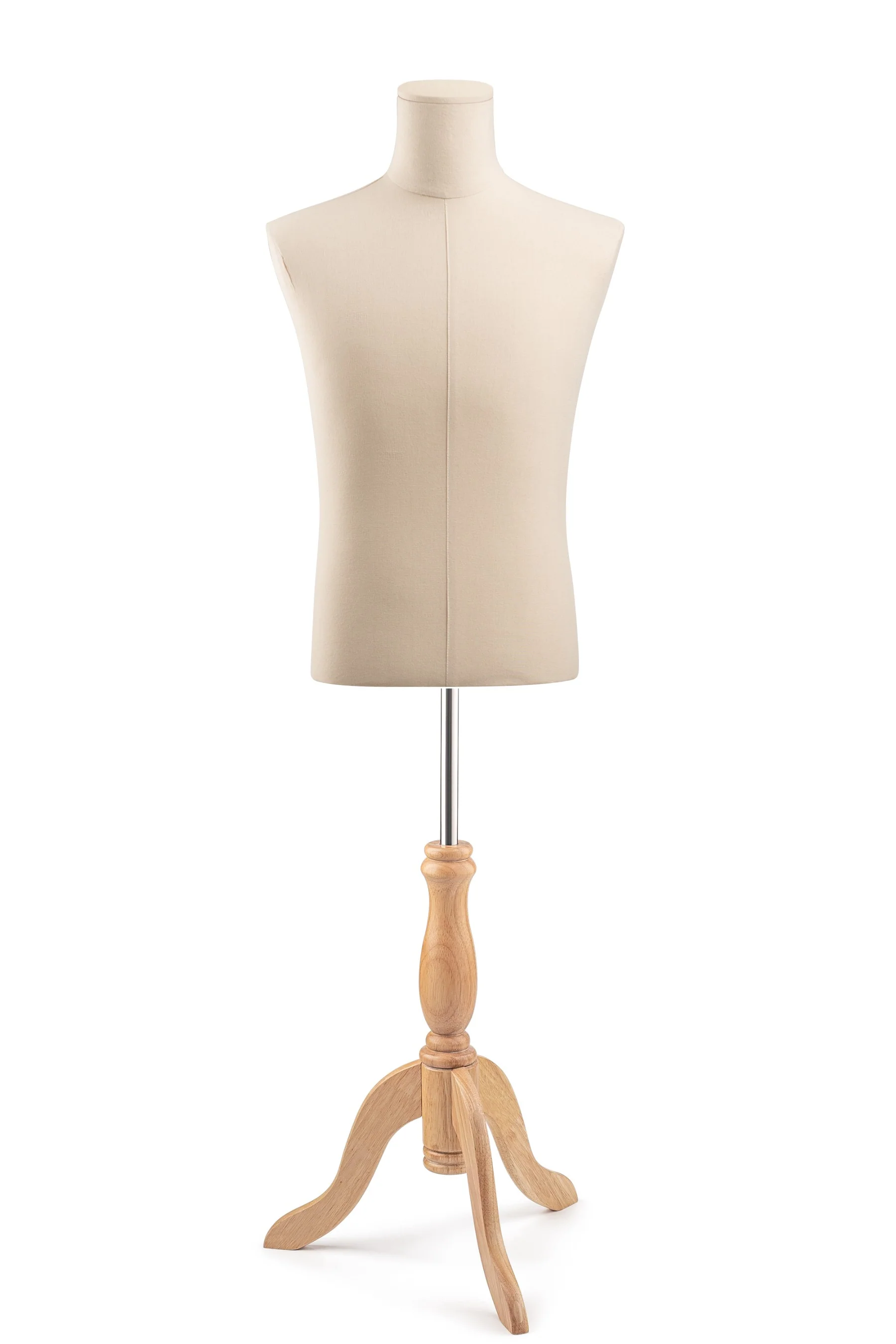 Male Display Dress Form on Wood Tripod Base - Image 7