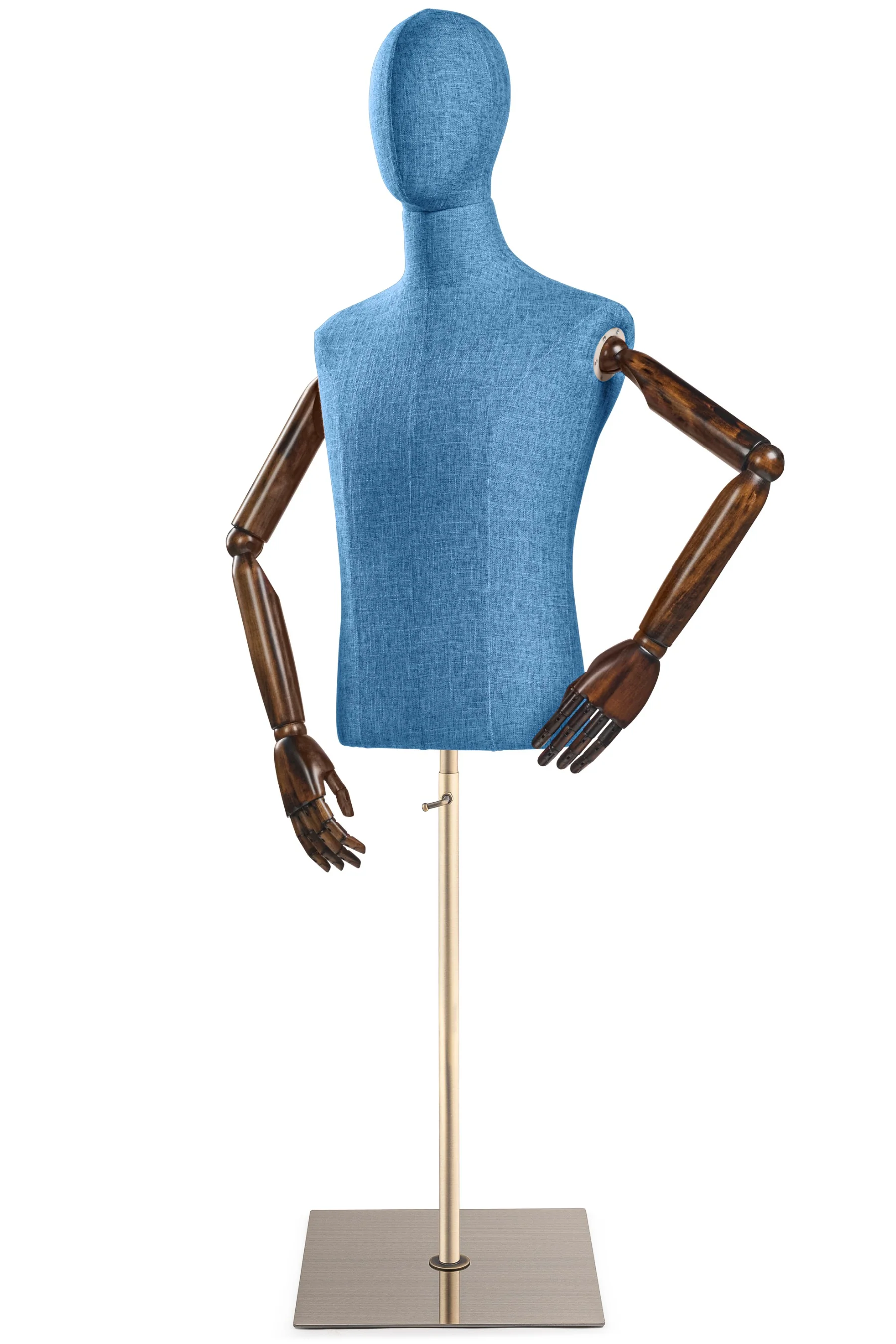 Male Display Dress Form on Metal Flat Base (Head & Arms Version) - Image 22