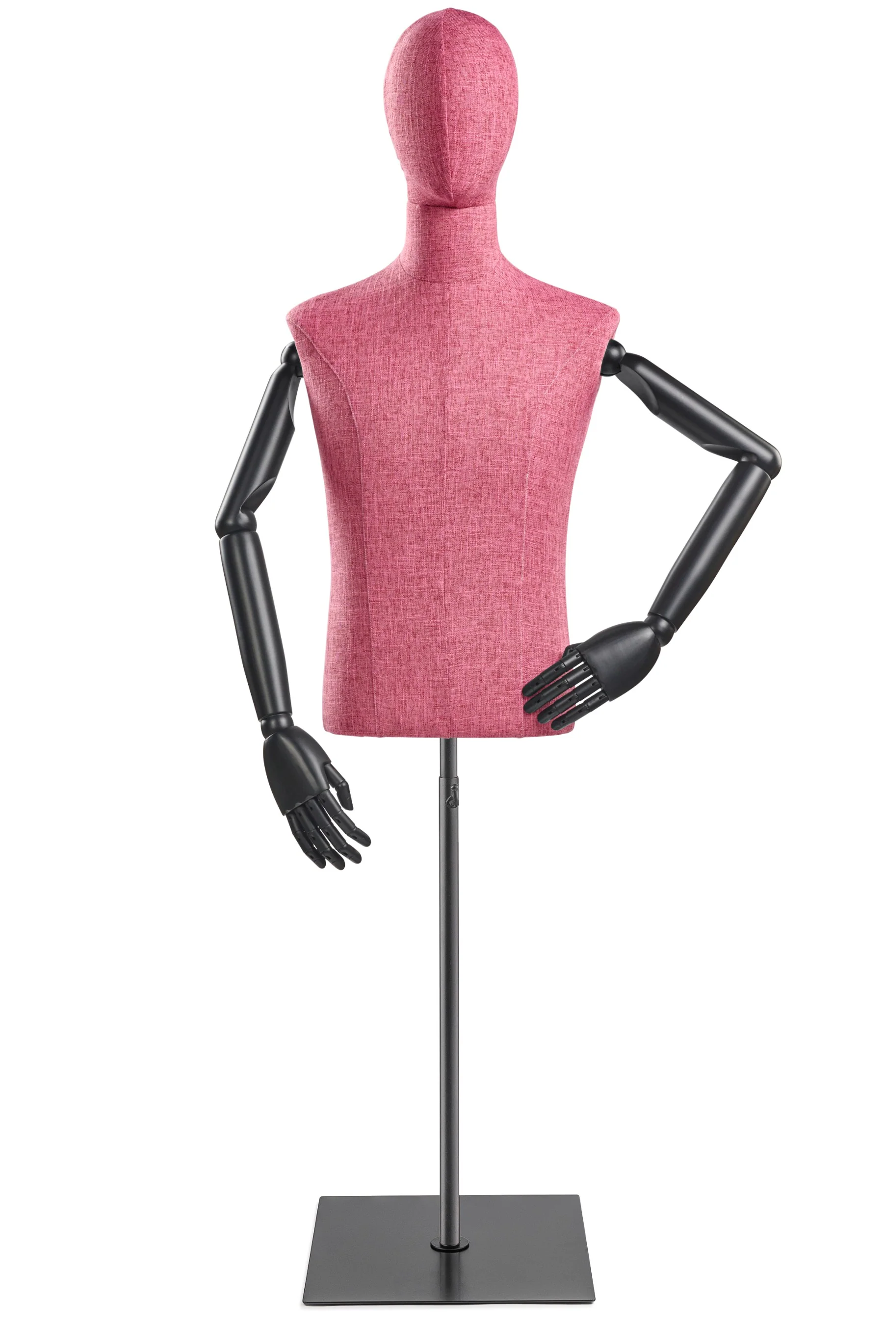 Male Display Dress Form on Metal Flat Base (Head & Arms Version) - Image 61