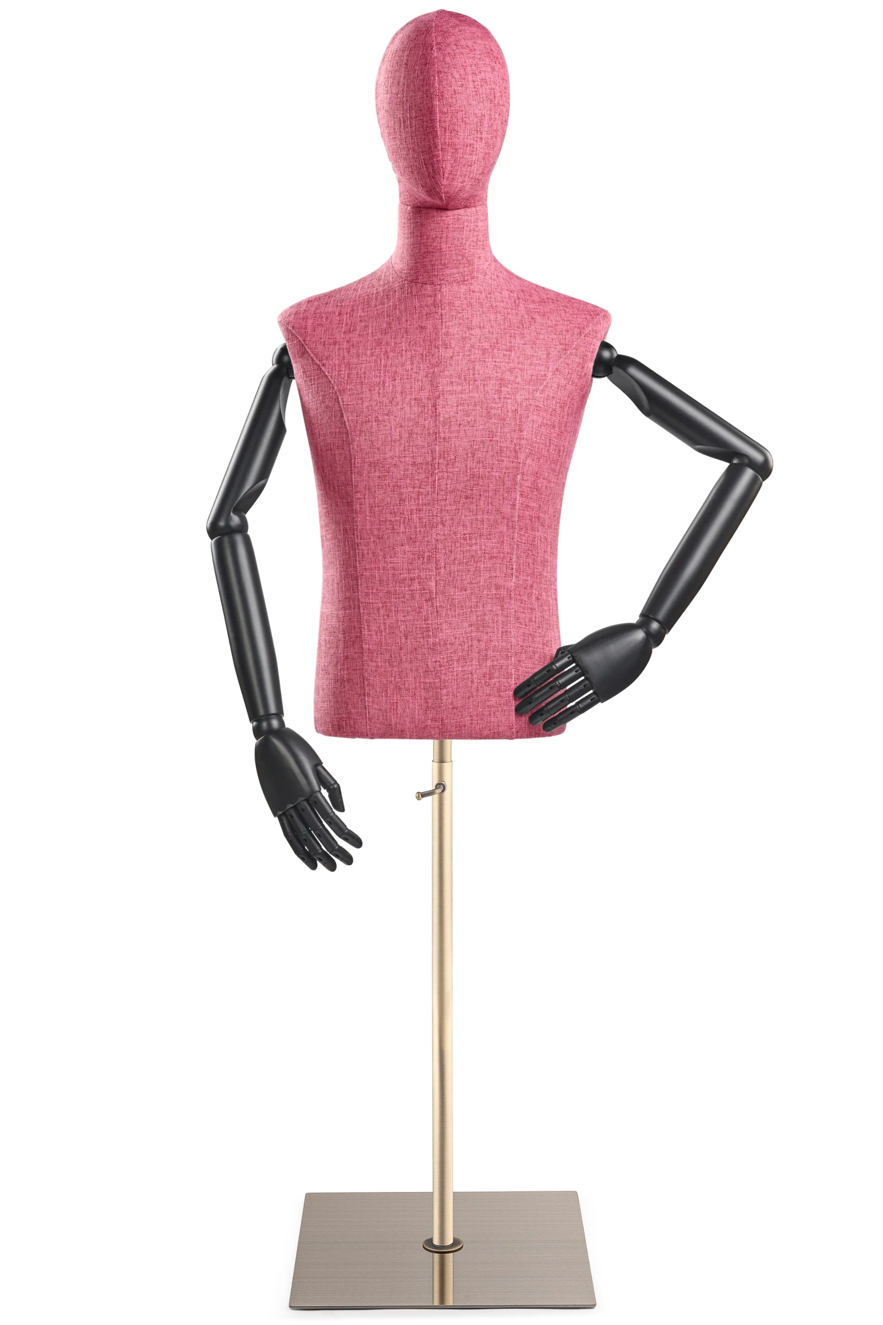 Male Display Dress Form on Metal Flat Base (Head & Arms Version) - Image 62