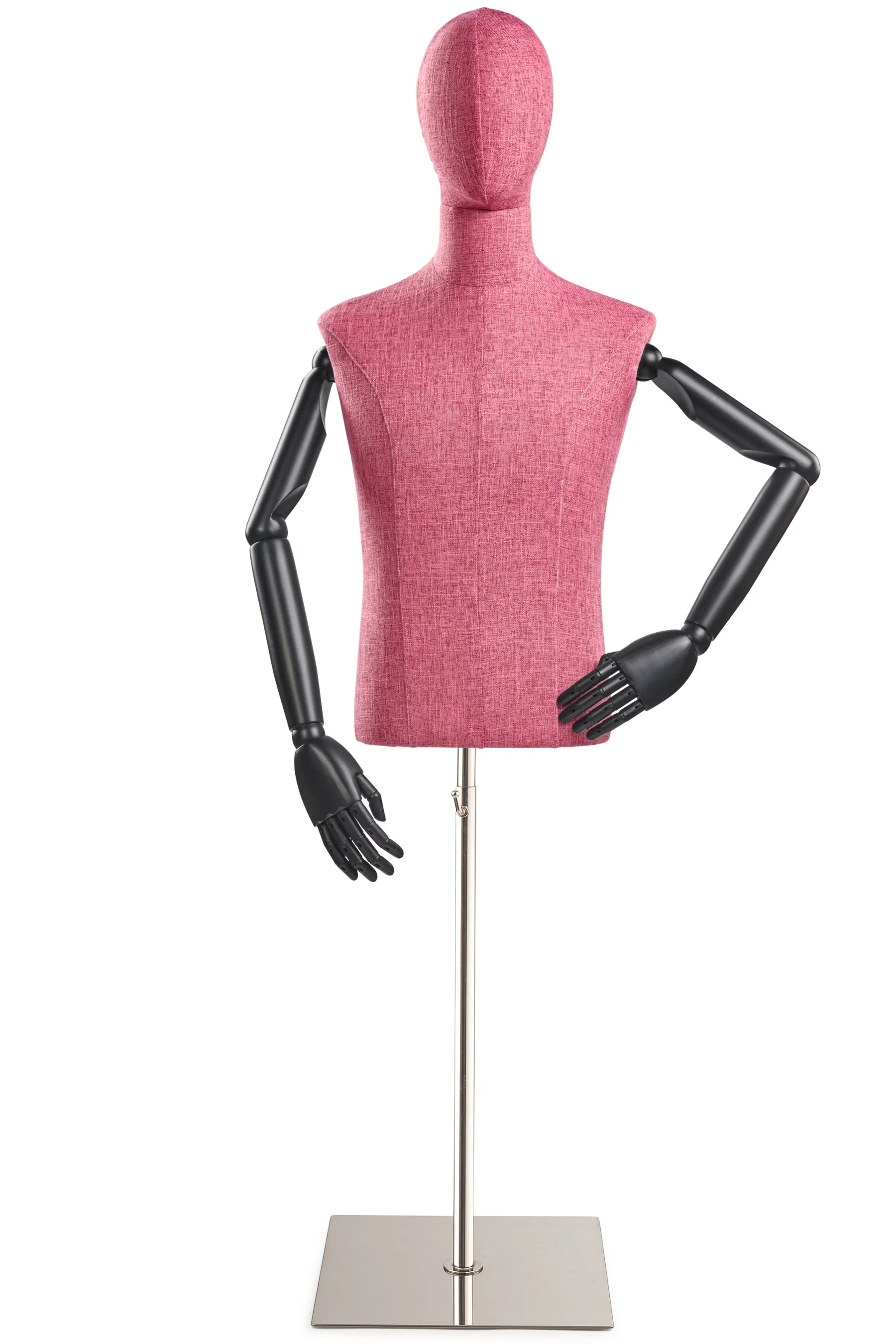 Male Display Dress Form on Metal Flat Base (Head & Arms Version) - Image 63