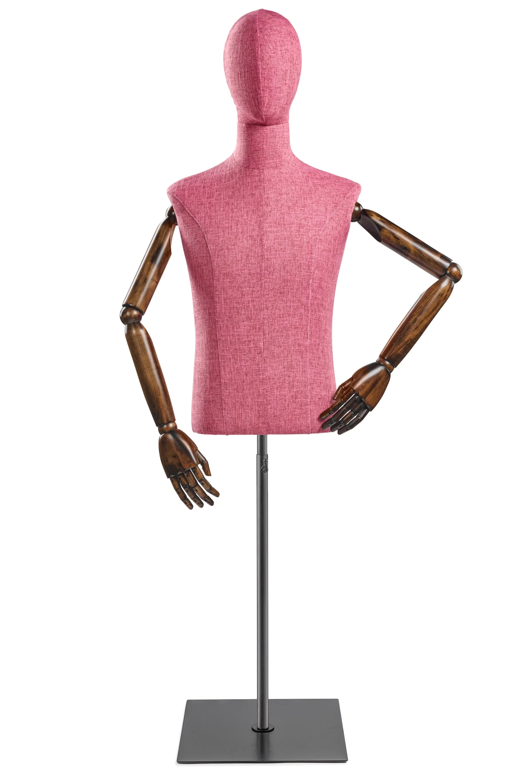 Male Display Dress Form on Metal Flat Base (Head & Arms Version) - Image 64