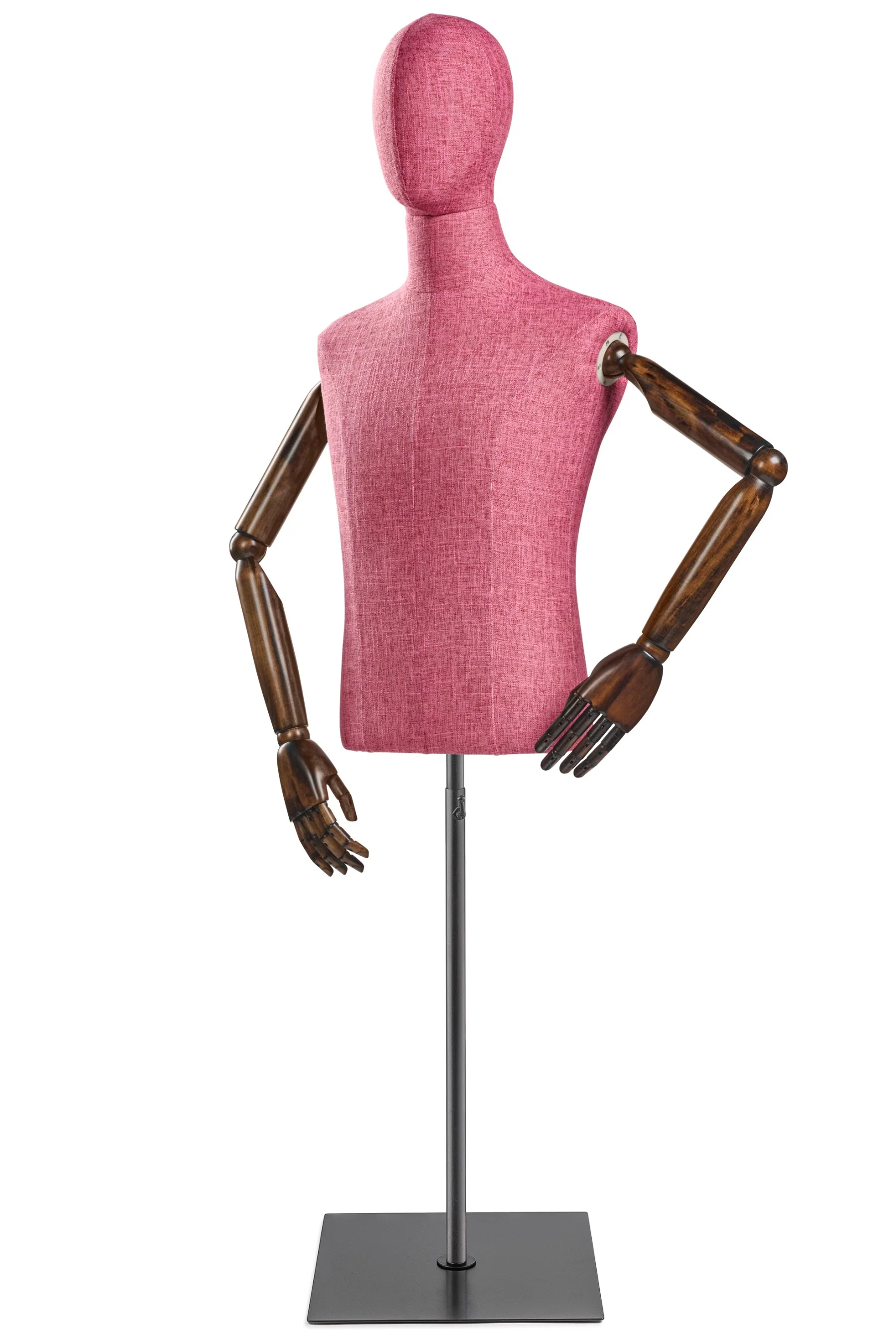 Male Display Dress Form on Metal Flat Base (Head & Arms Version) - Image 65