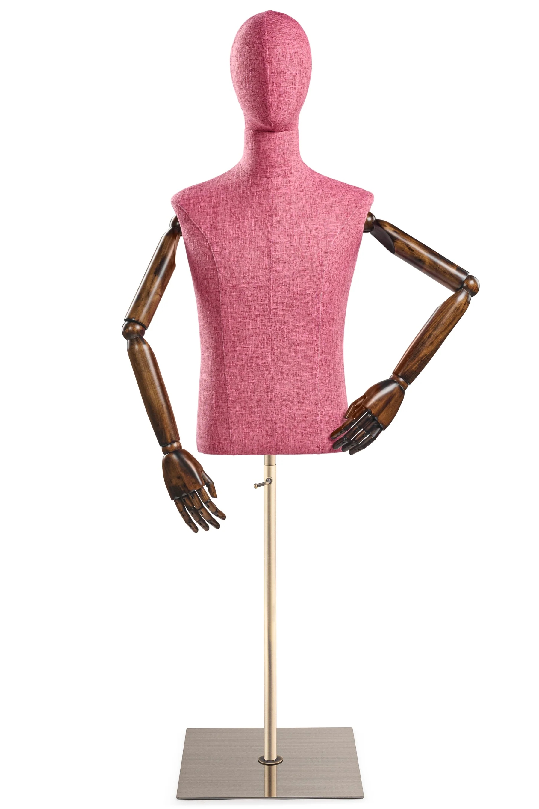 Male Display Dress Form on Metal Flat Base (Head & Arms Version) - Image 66