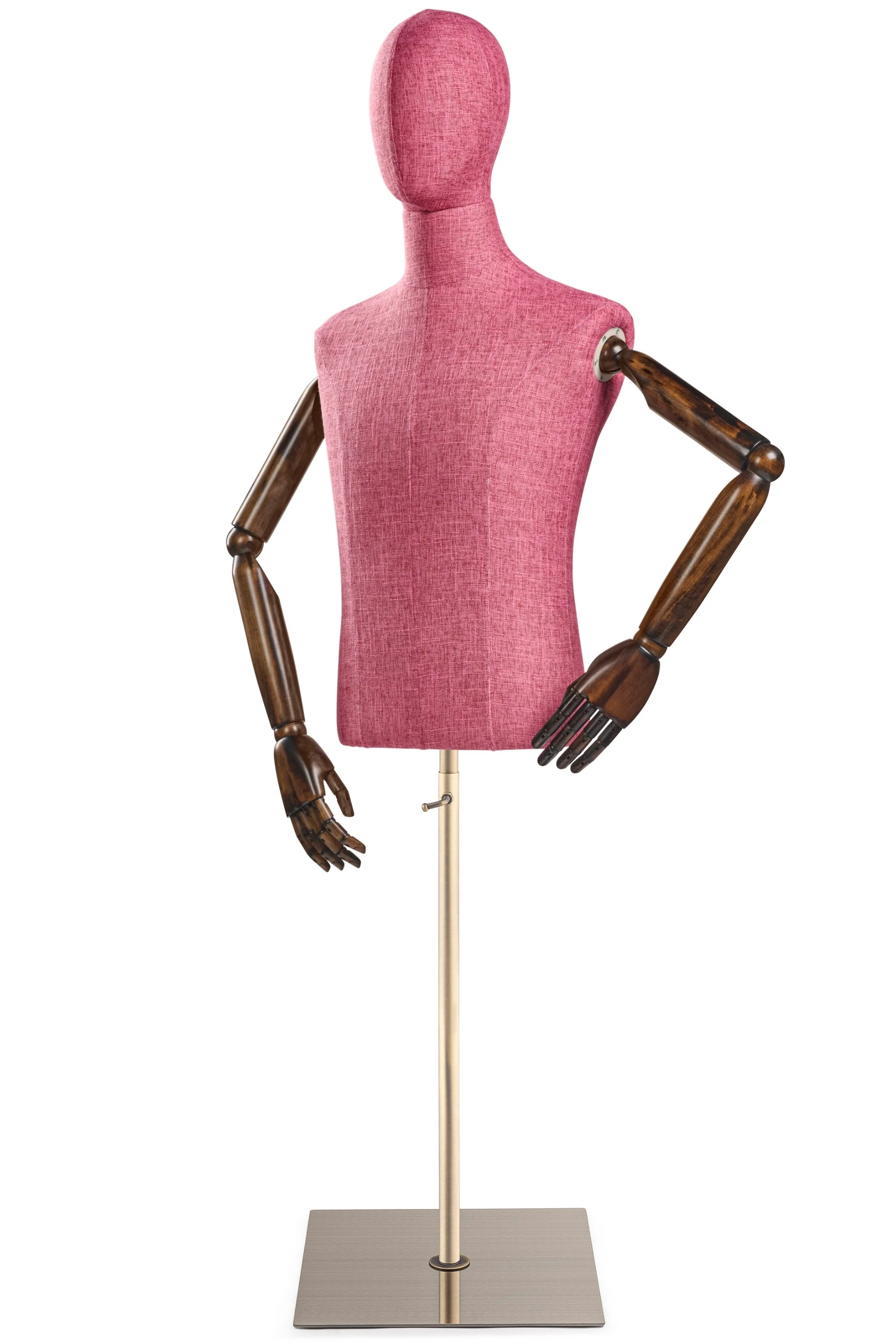 Male Display Dress Form on Metal Flat Base (Head & Arms Version) - Image 67