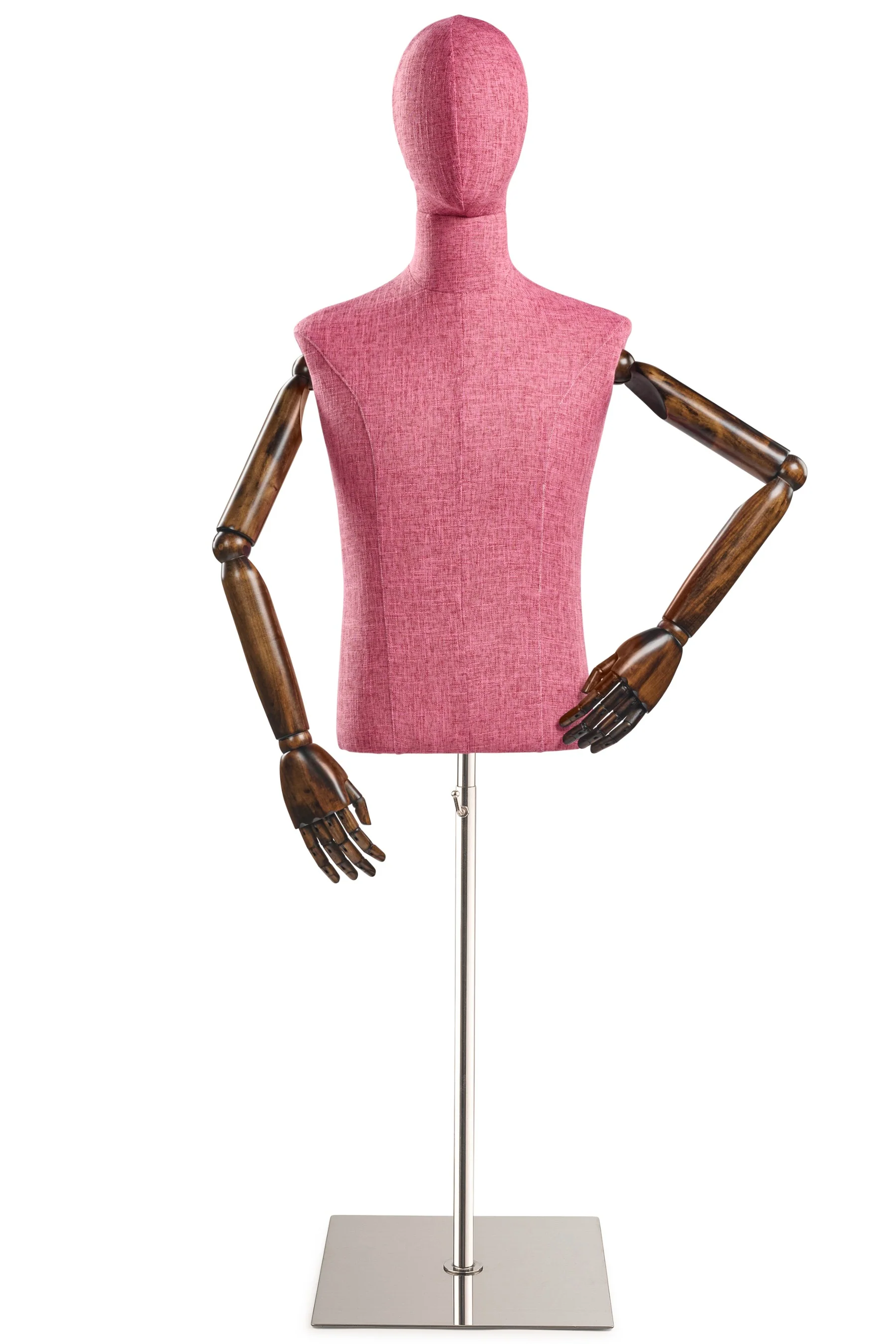 Male Display Dress Form on Metal Flat Base (Head & Arms Version) - Image 68