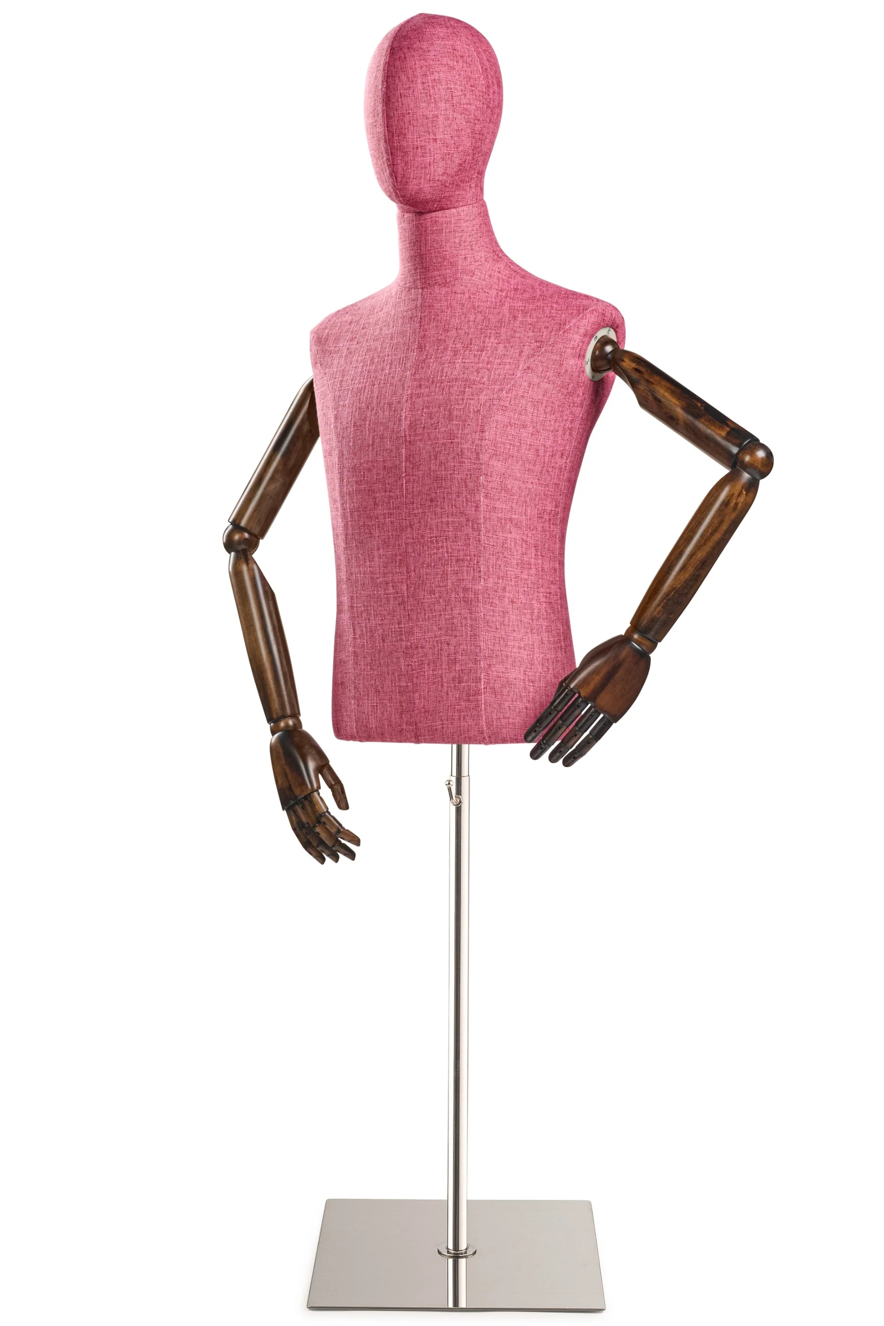 Male Display Dress Form on Metal Flat Base (Head & Arms Version) - Image 69