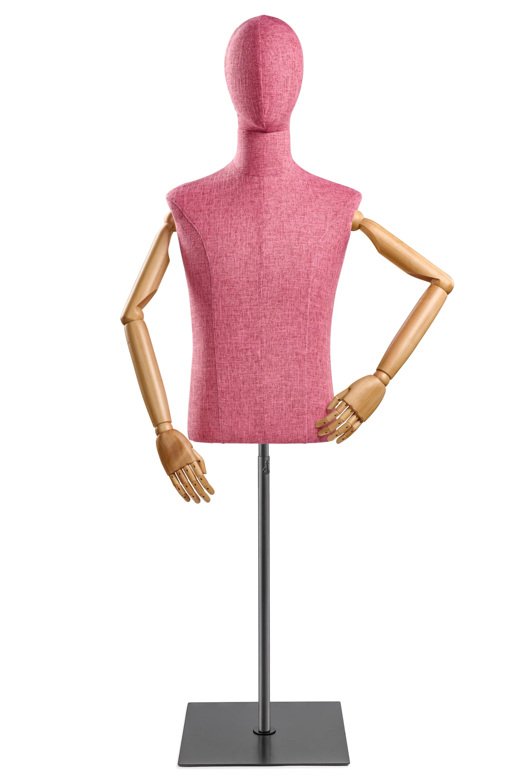 Male Display Dress Form on Metal Flat Base (Head & Arms Version) - Image 70