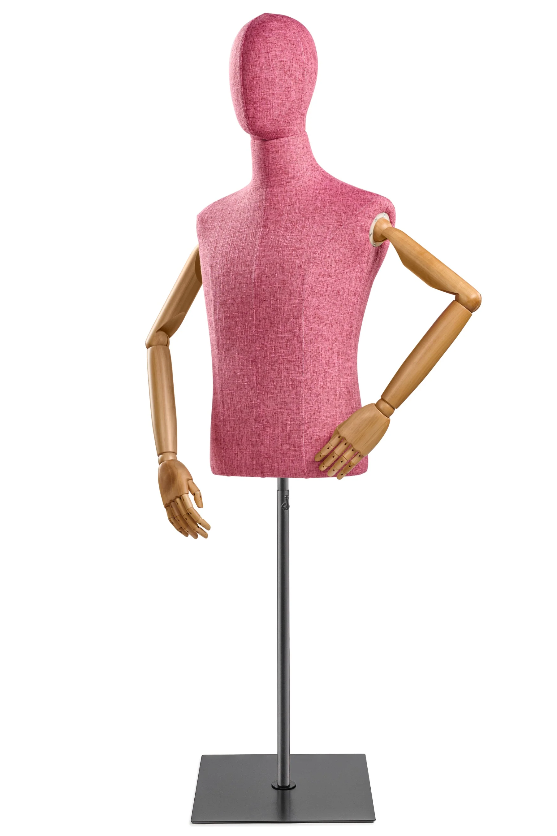 Male Display Dress Form on Metal Flat Base (Head & Arms Version) - Image 71