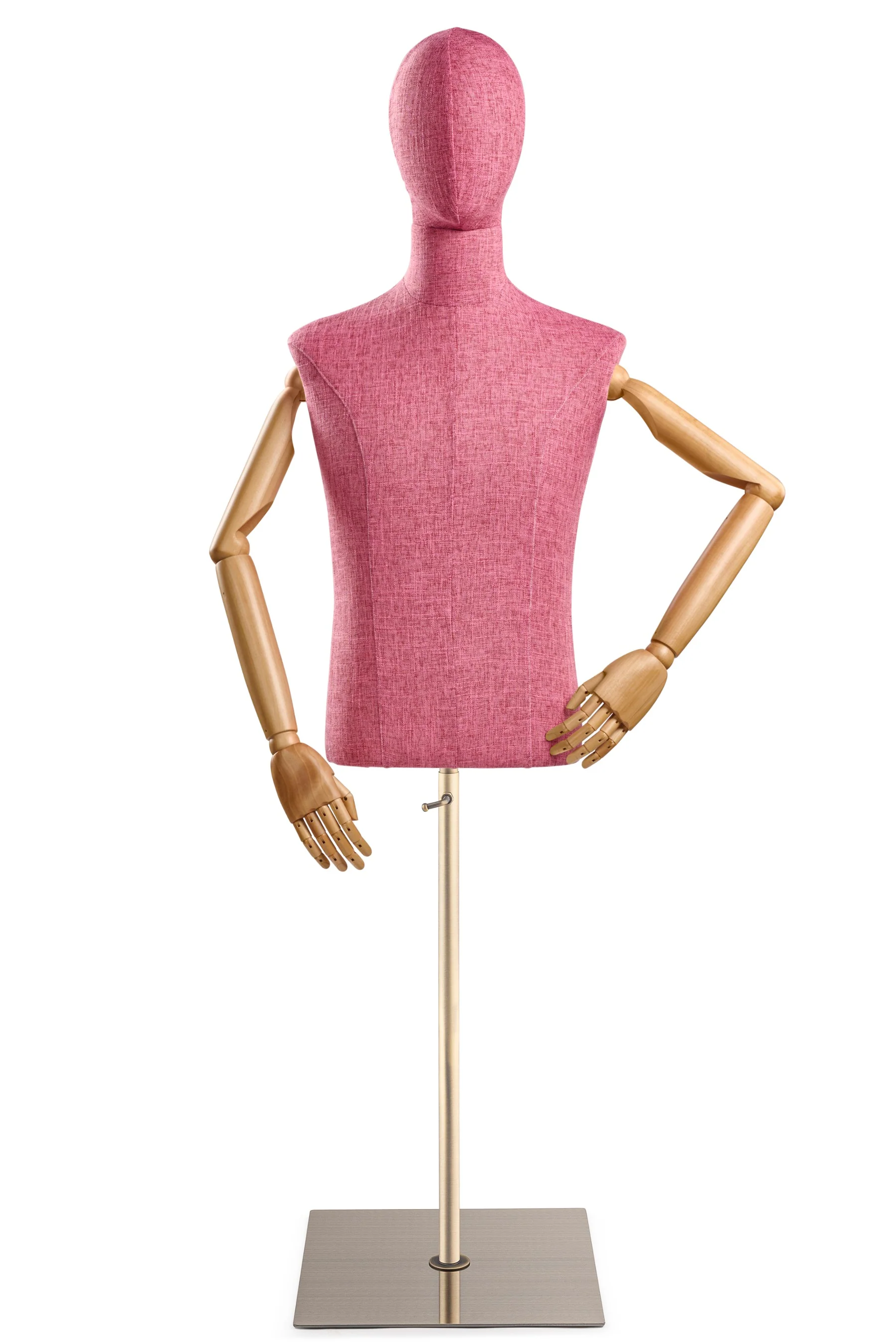 Male Display Dress Form on Metal Flat Base (Head & Arms Version) - Image 72