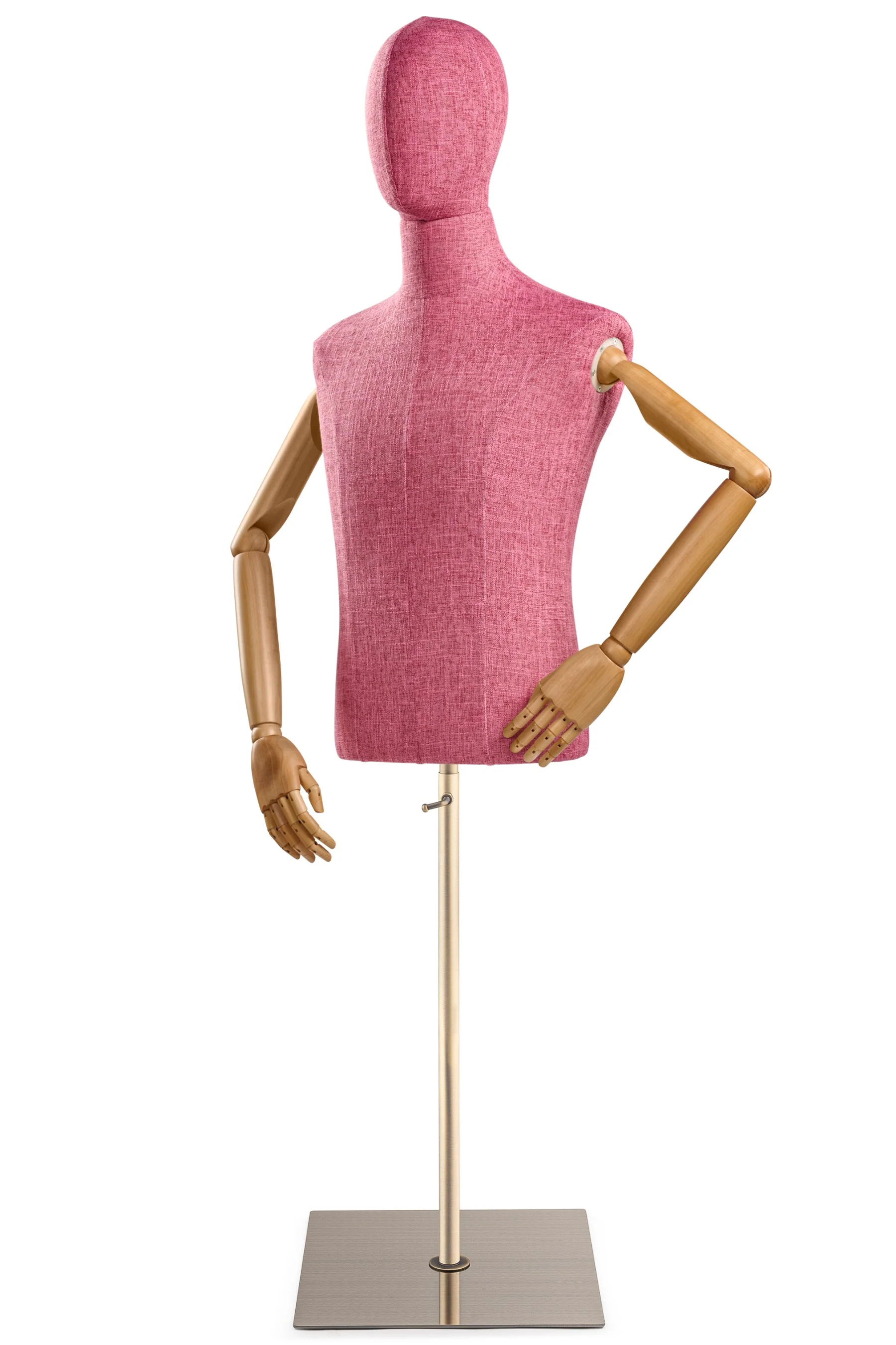 Male Display Dress Form on Metal Flat Base (Head & Arms Version) - Image 73