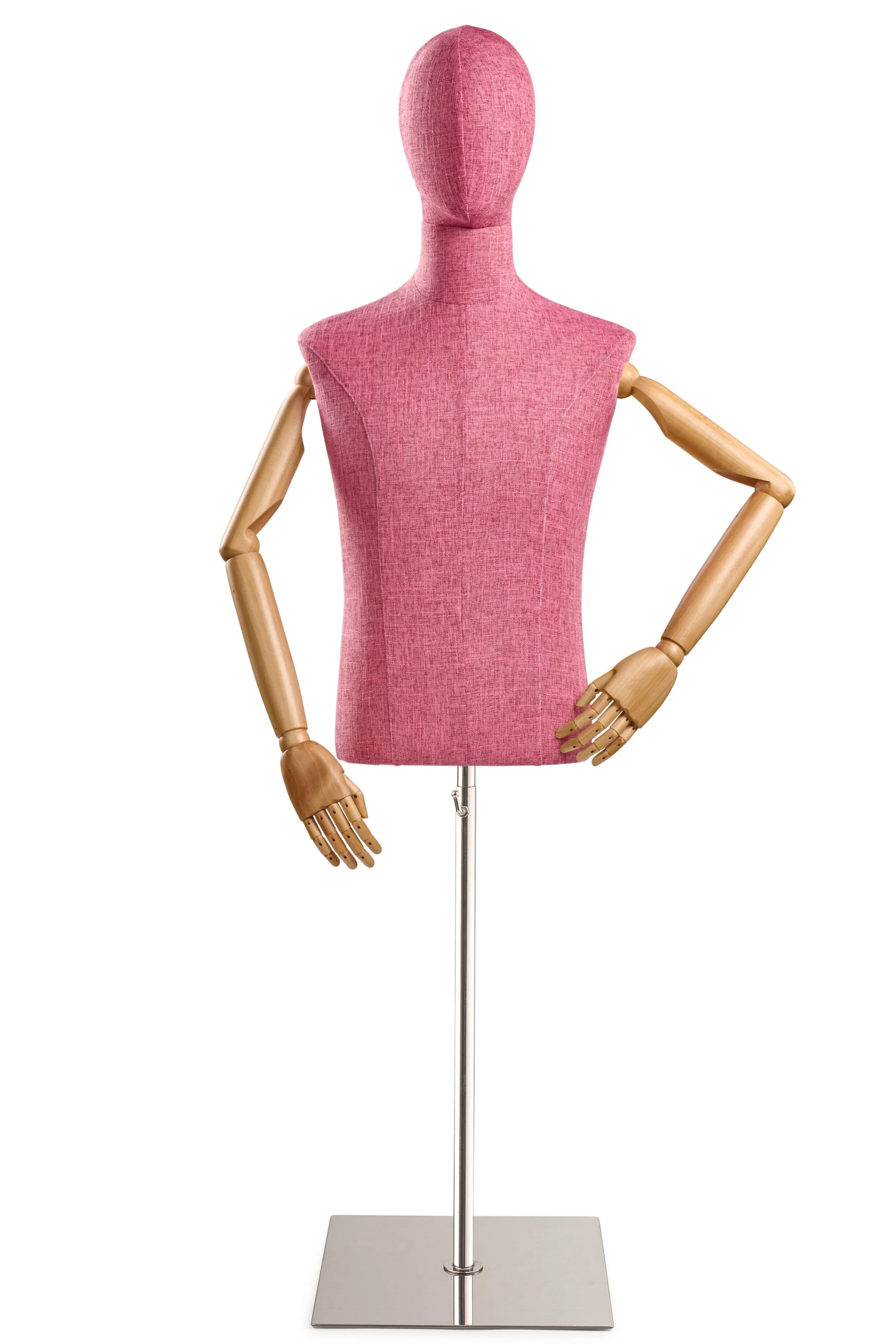 Male Display Dress Form on Metal Flat Base (Head & Arms Version) - Image 74
